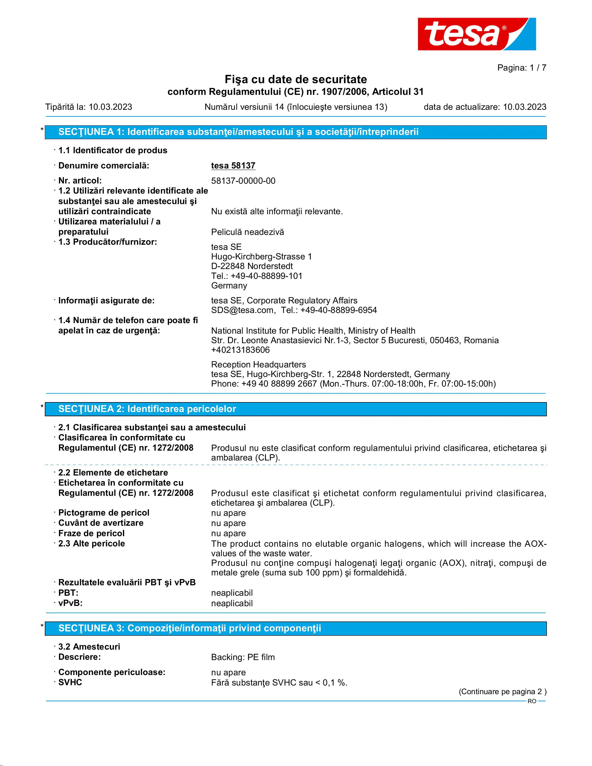 Safety data sheet_tesa® 58137_ro-RO_v14