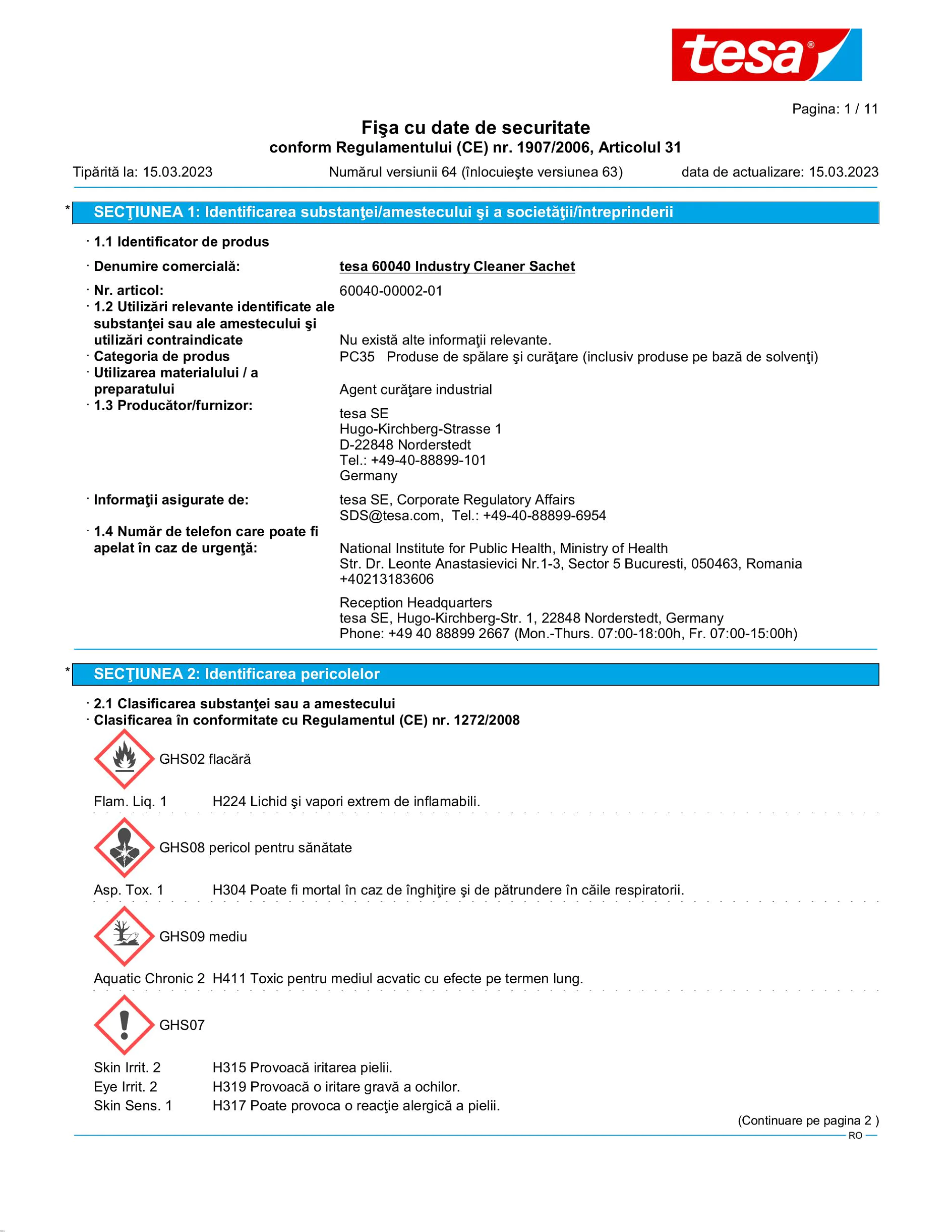 Safety data sheet_tesa® 60040_ro-RO_v64