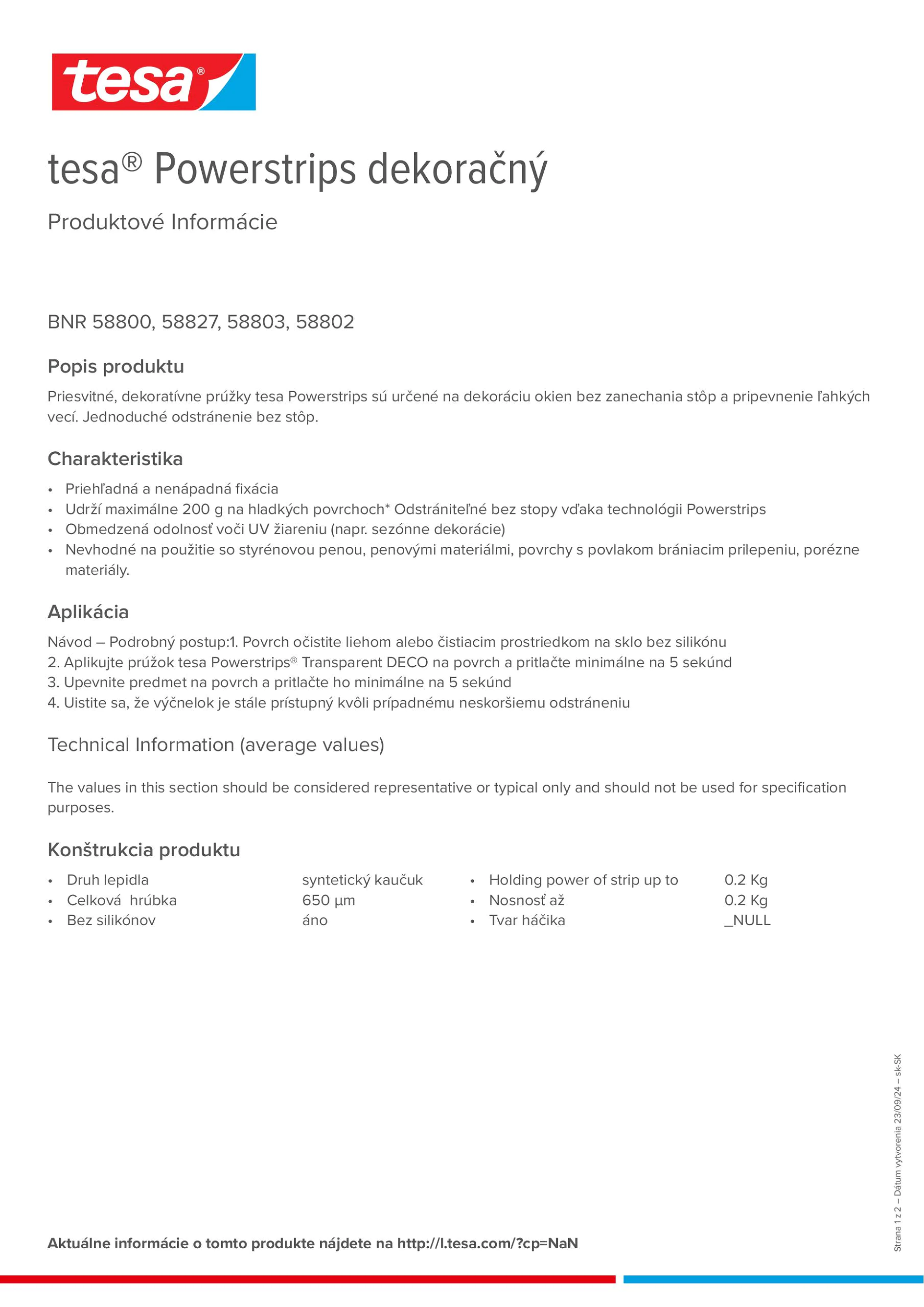 Product information_tesa® Powerstrips 58800_sk-SK