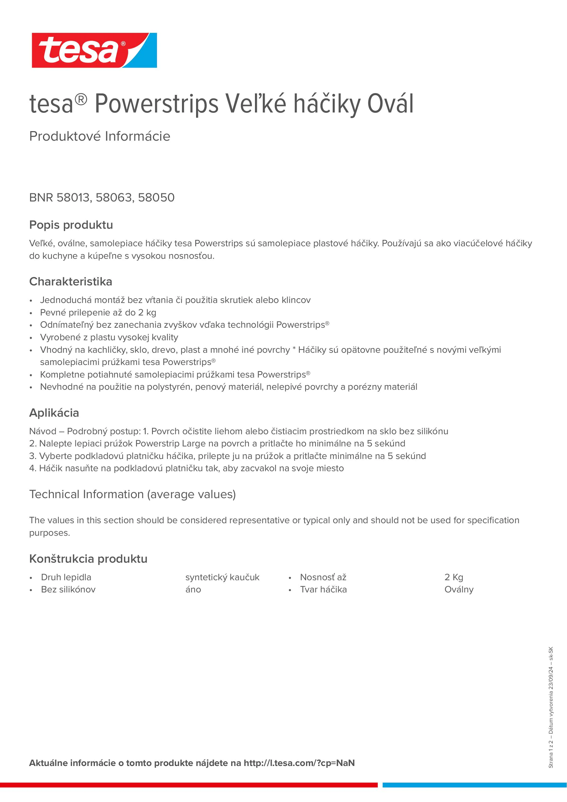 Product information_tesa® Powerstrips 58050_sk-SK