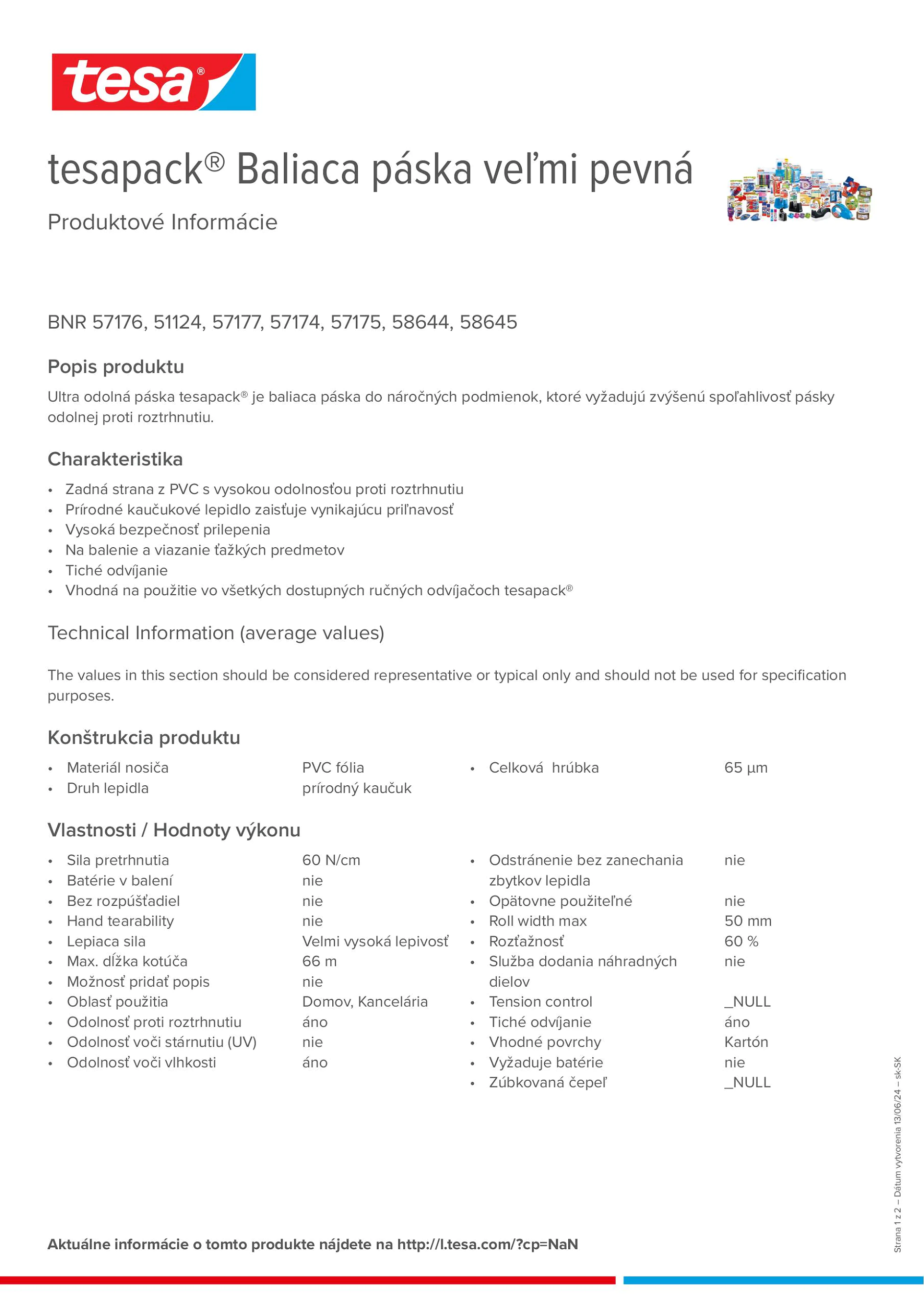 Product information_tesapack® 4124PVC30_sk-SK