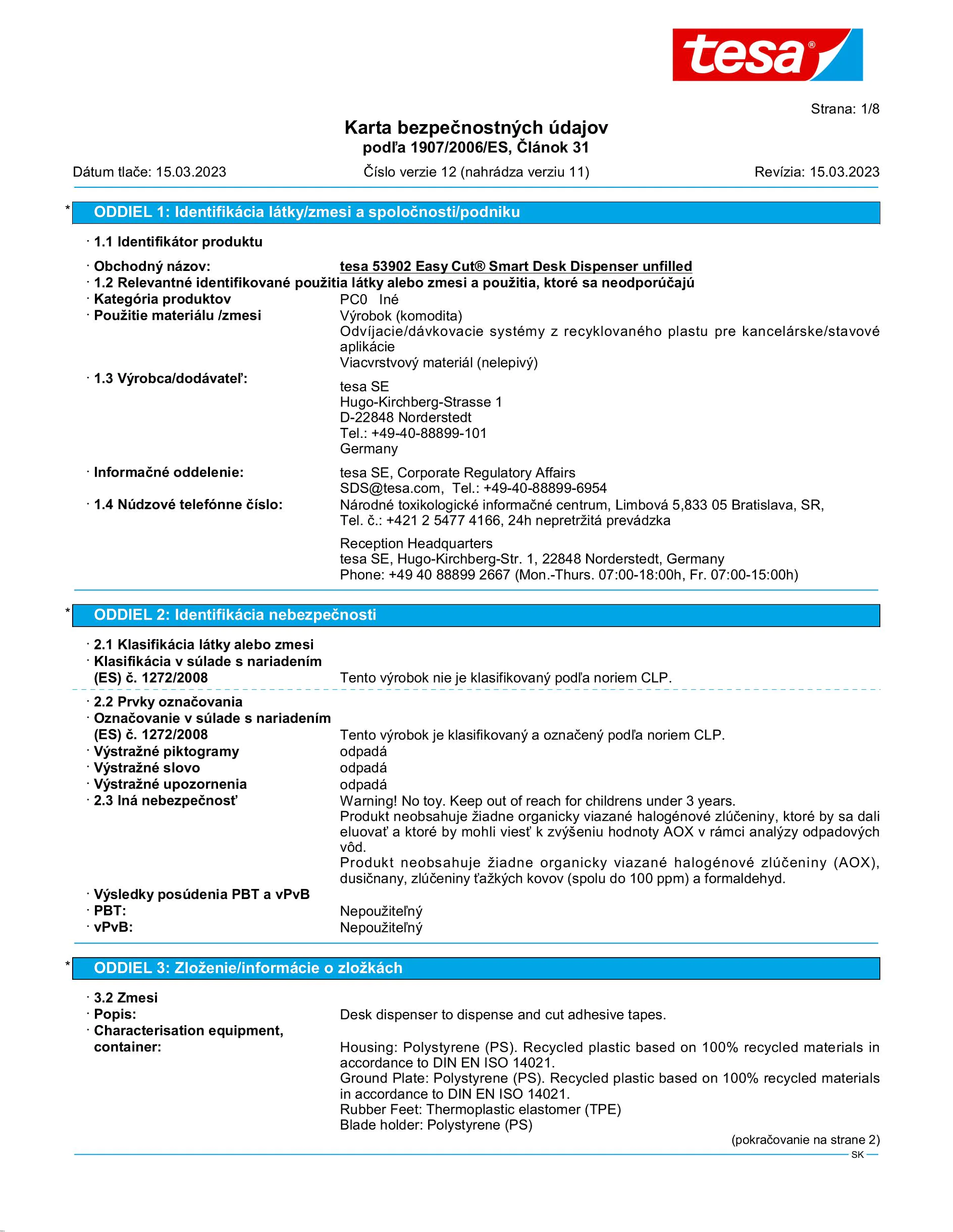 Safety data sheet_tesa® Easy Cut 53902_sk-SK_v12