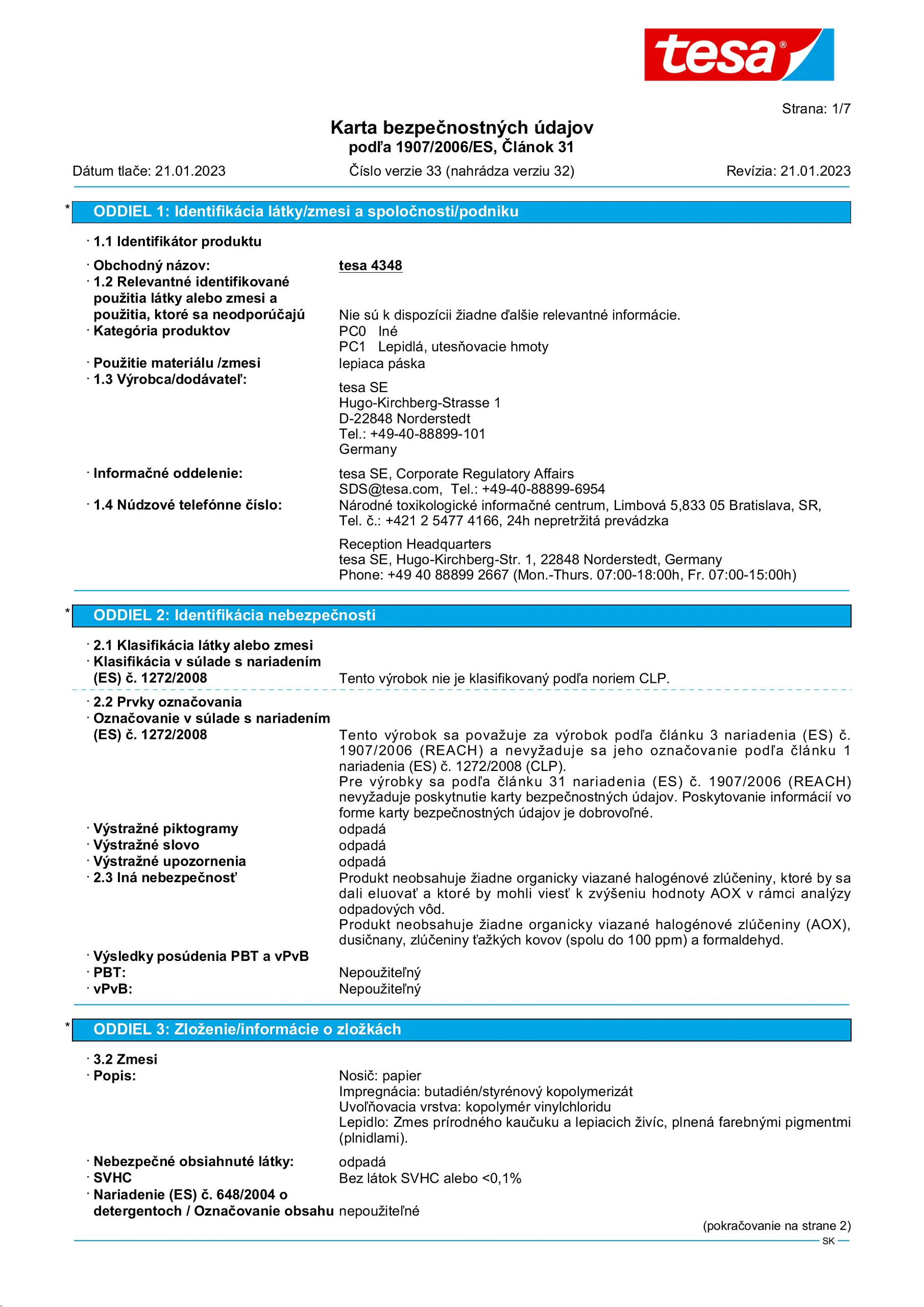 Safety data sheet_tesa® Professional 04348_sk-SK_v33