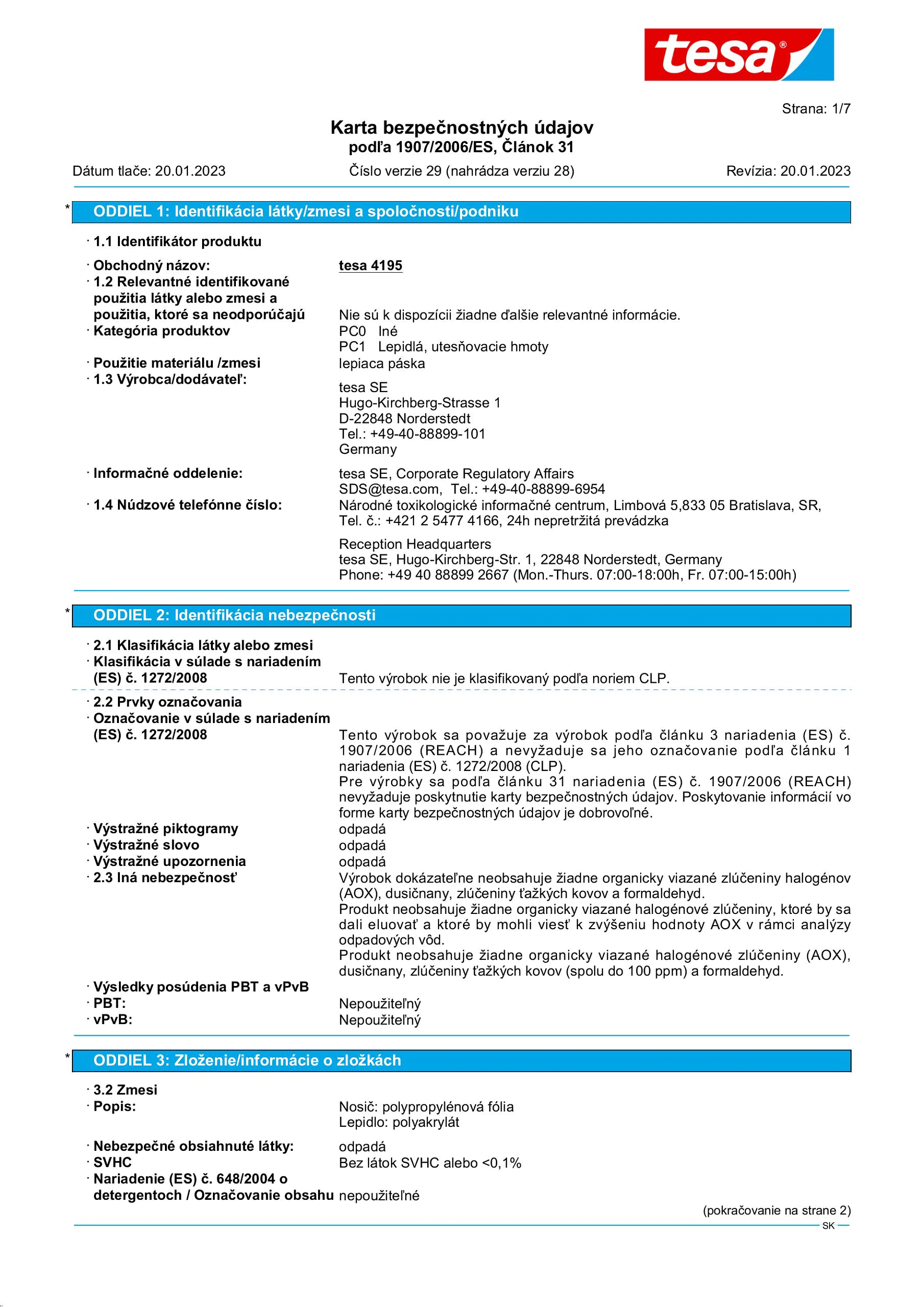 Safety data sheet_tesa® 04195_sk-SK_v29