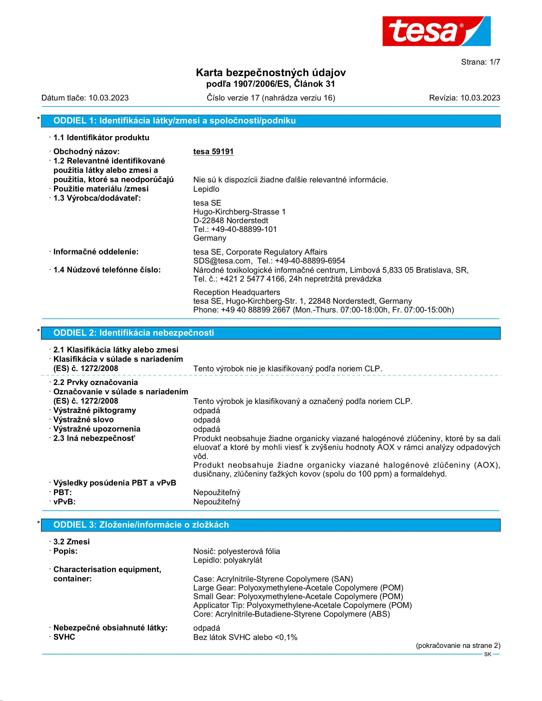 Safety data sheet_tesa® 59191_sk-SK_v17