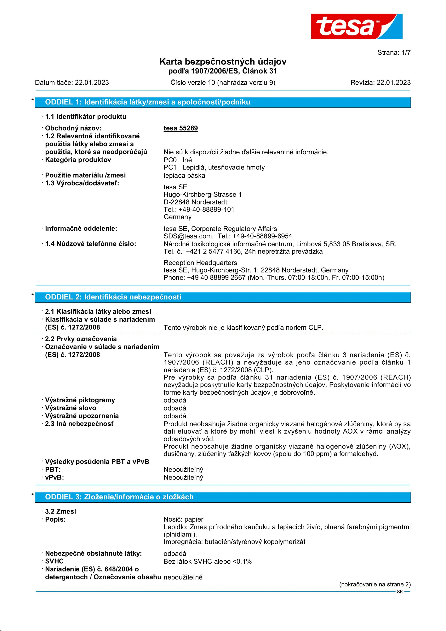 Safety data sheet_tesa® 55287_sk-SK_v10