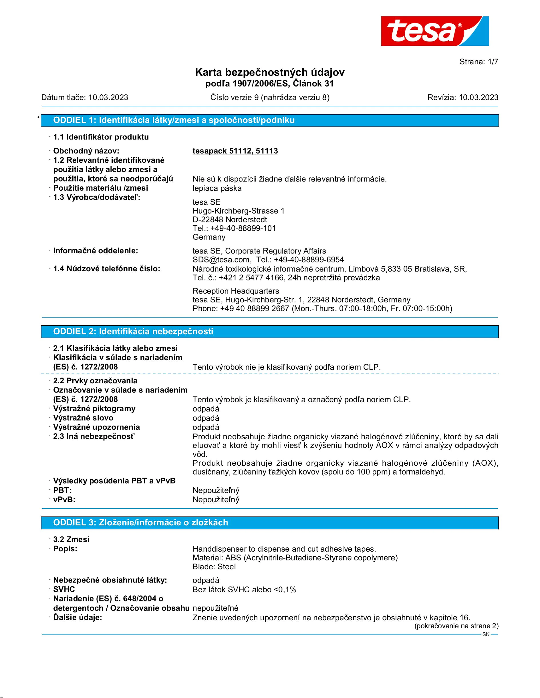 Safety data sheet_tesapack® 51113_sk-SK_v9