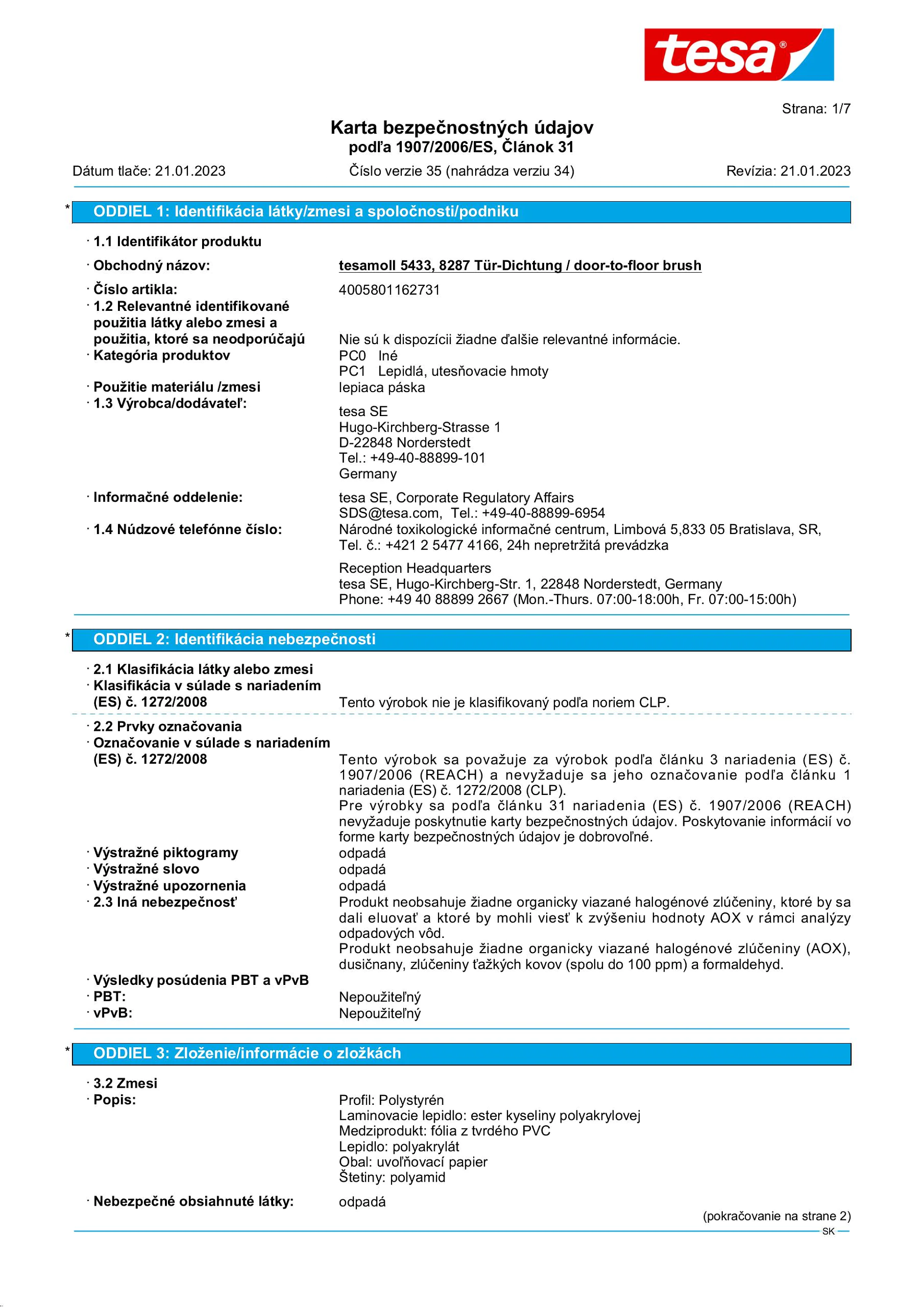 Safety data sheet_tesamoll® 05433_sk-SK_v35