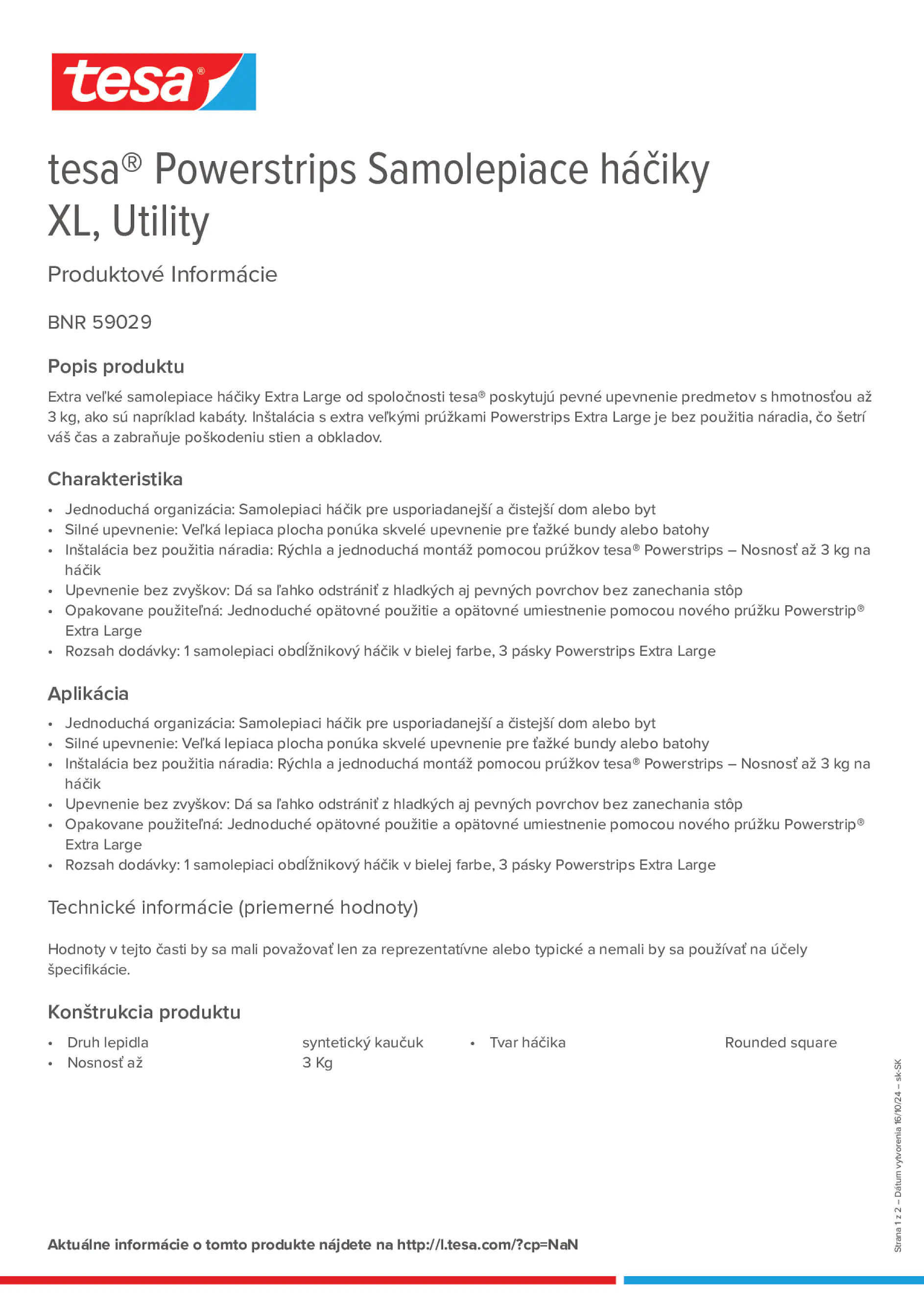 Product information_tesa® Powerstrips 59029_sk-SK