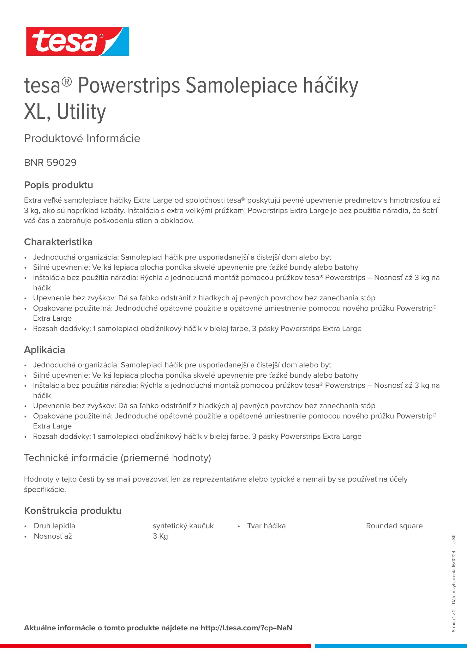 Product information_tesa® Powerstrips 59029_sk-SK