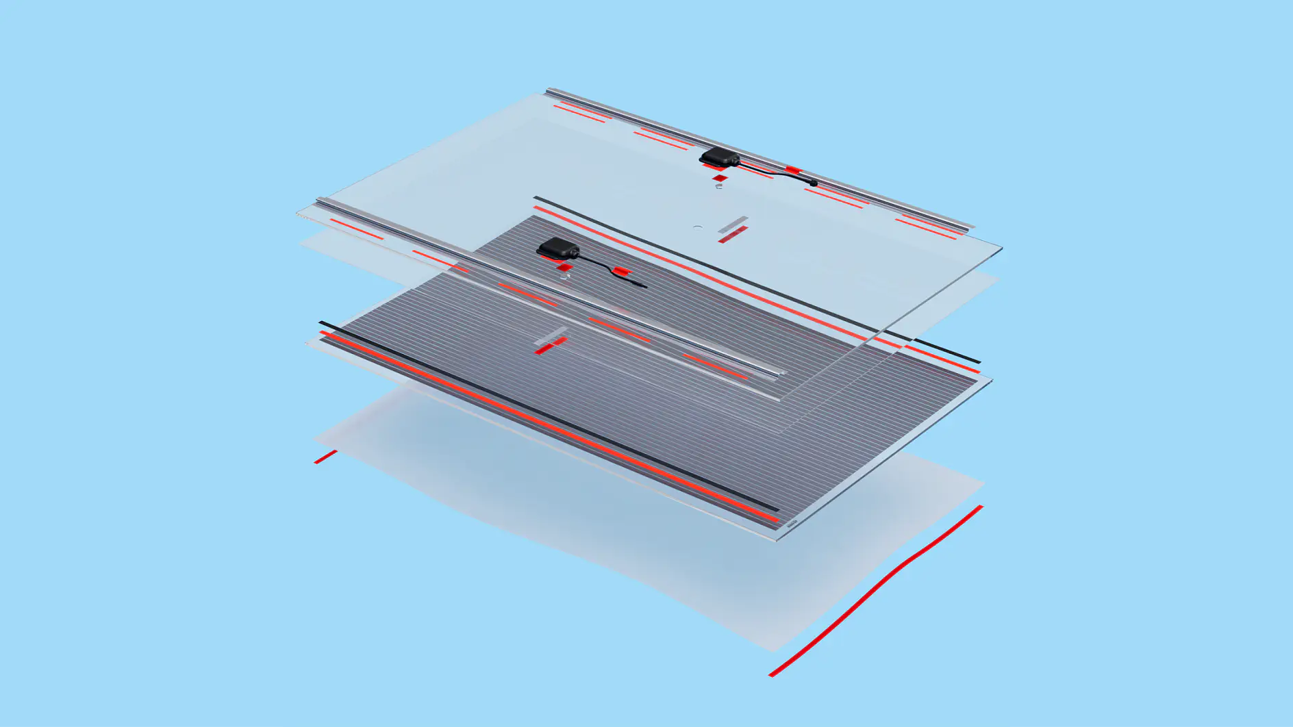 2nd generation solar module exploded view