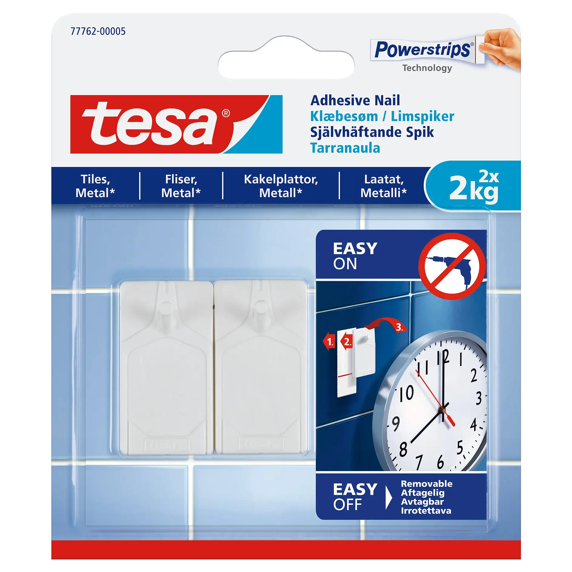 [en-en] tesa Smart Mounting system, adhesive nail for tiles, 2 x 2kg