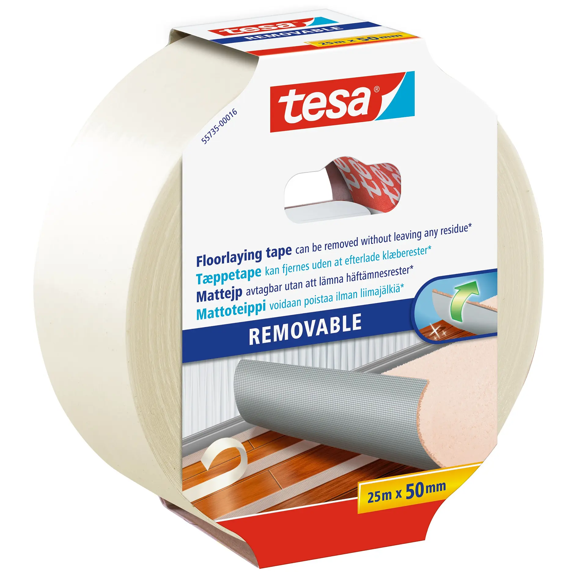 [en-en] Flooring tape residue-free removal, 25m:50mm, contour cuff