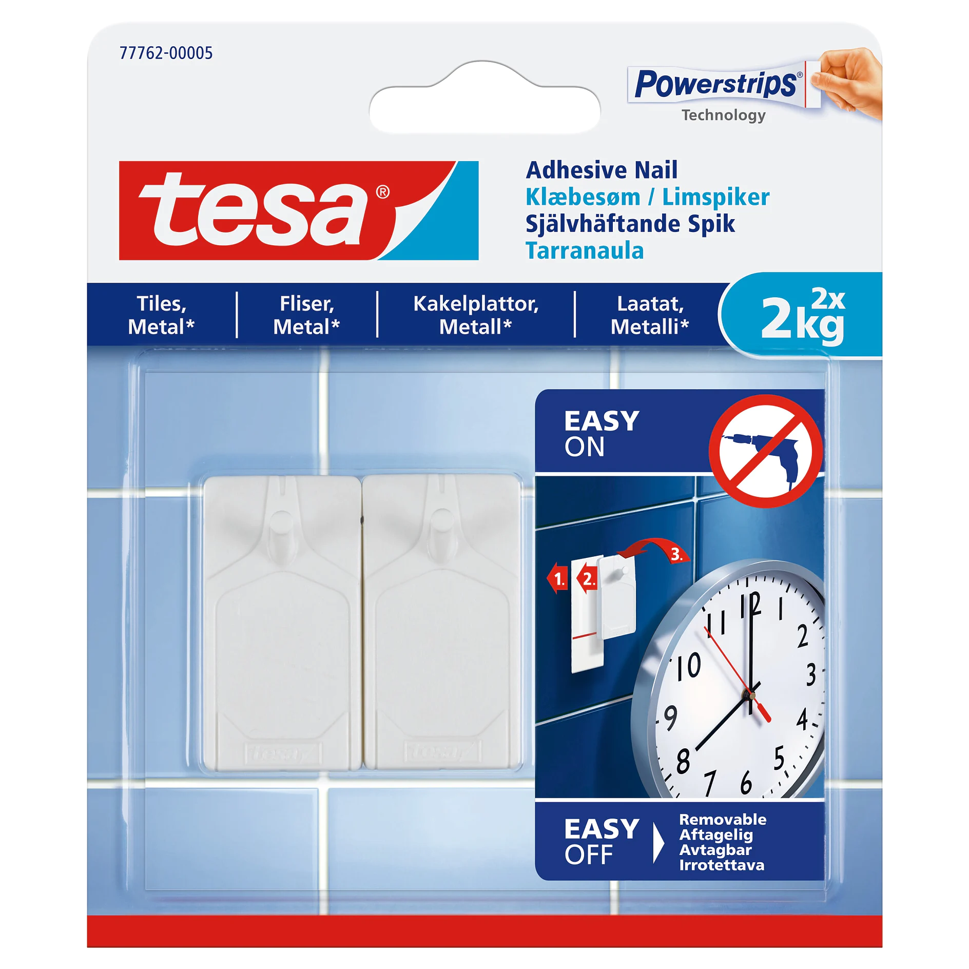 [en-en] tesa Smart Mounting system, adhesive nail for tiles, 2 x 2kg