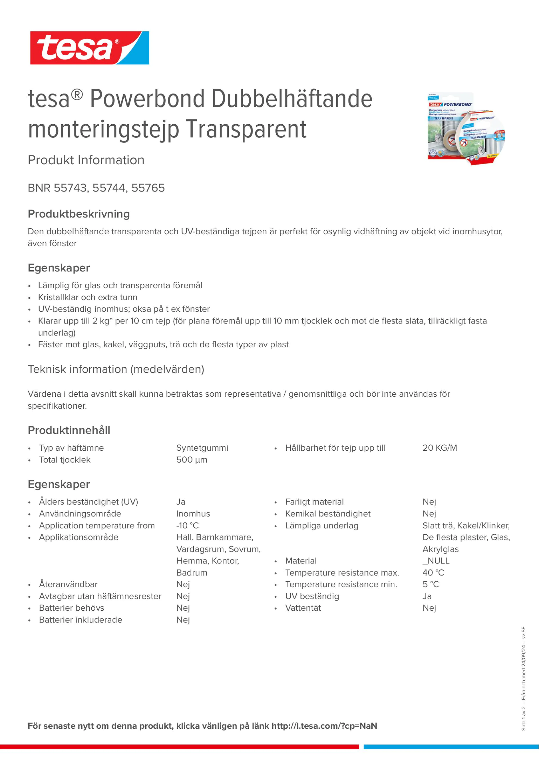 Product information_tesa® Powerbond 55744_sv-SE