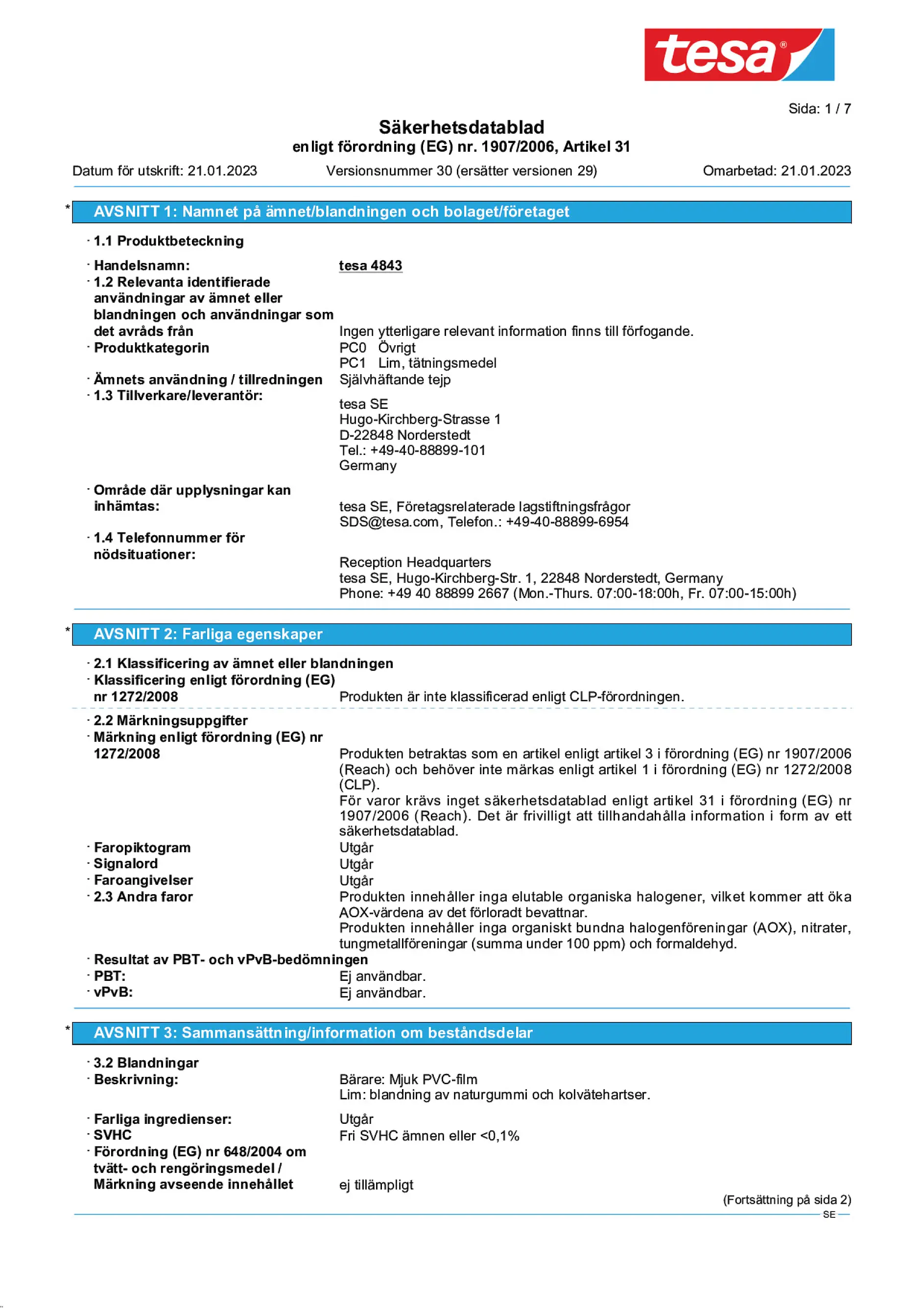 Safety data sheet_tesa® 4843_sv-SE_v30