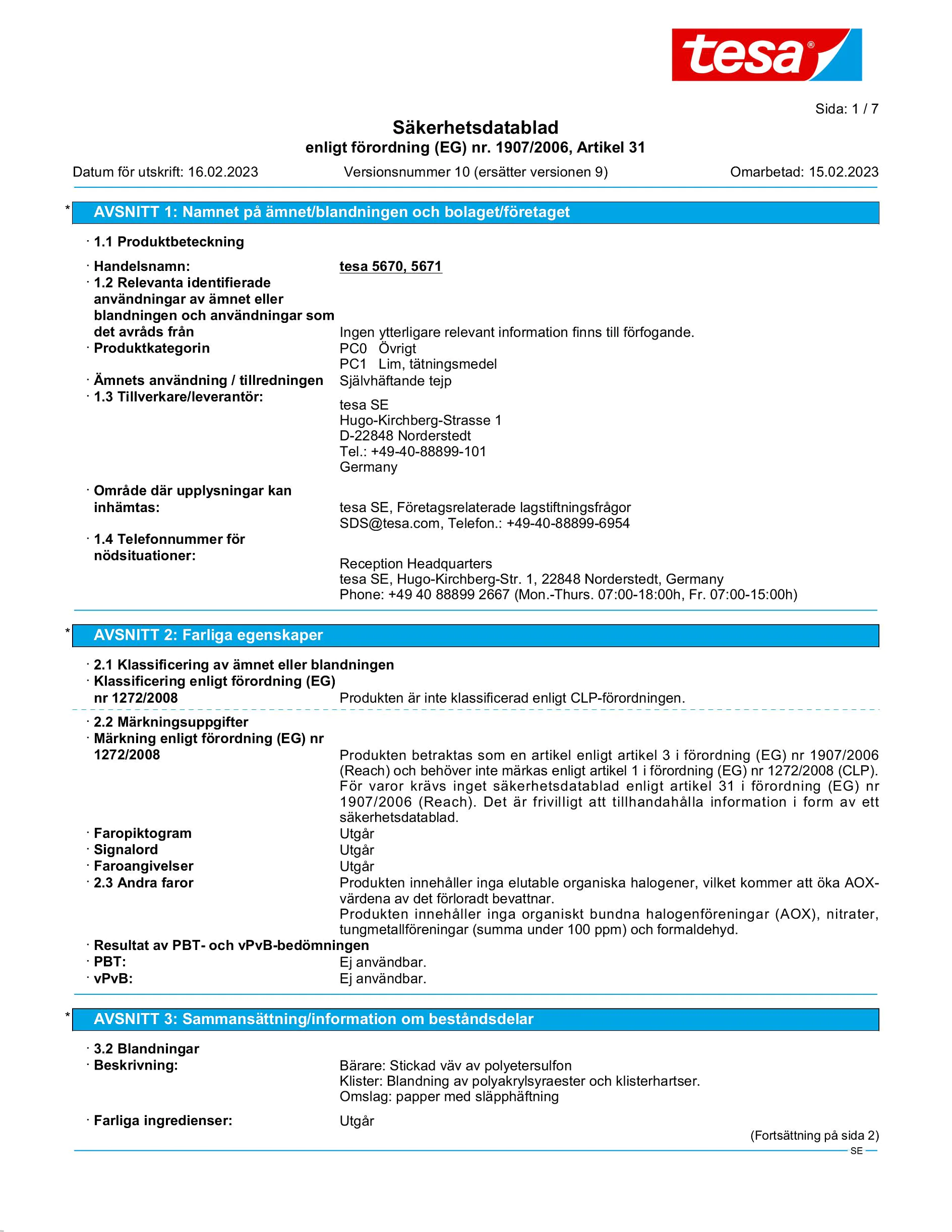 Safety data sheet_tesa® 5696_sv-SE_v10