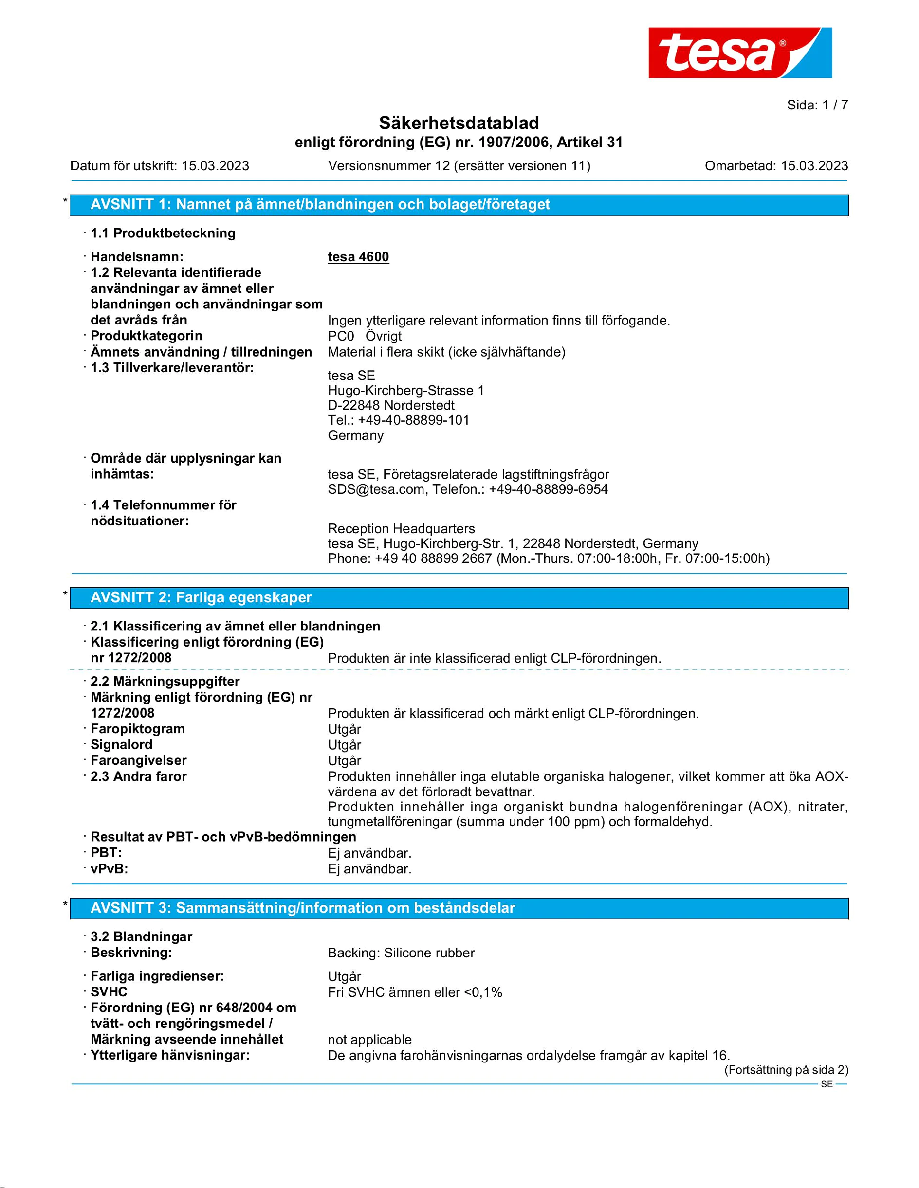 Safety data sheet_tesa® 04600_sv-SE_v12