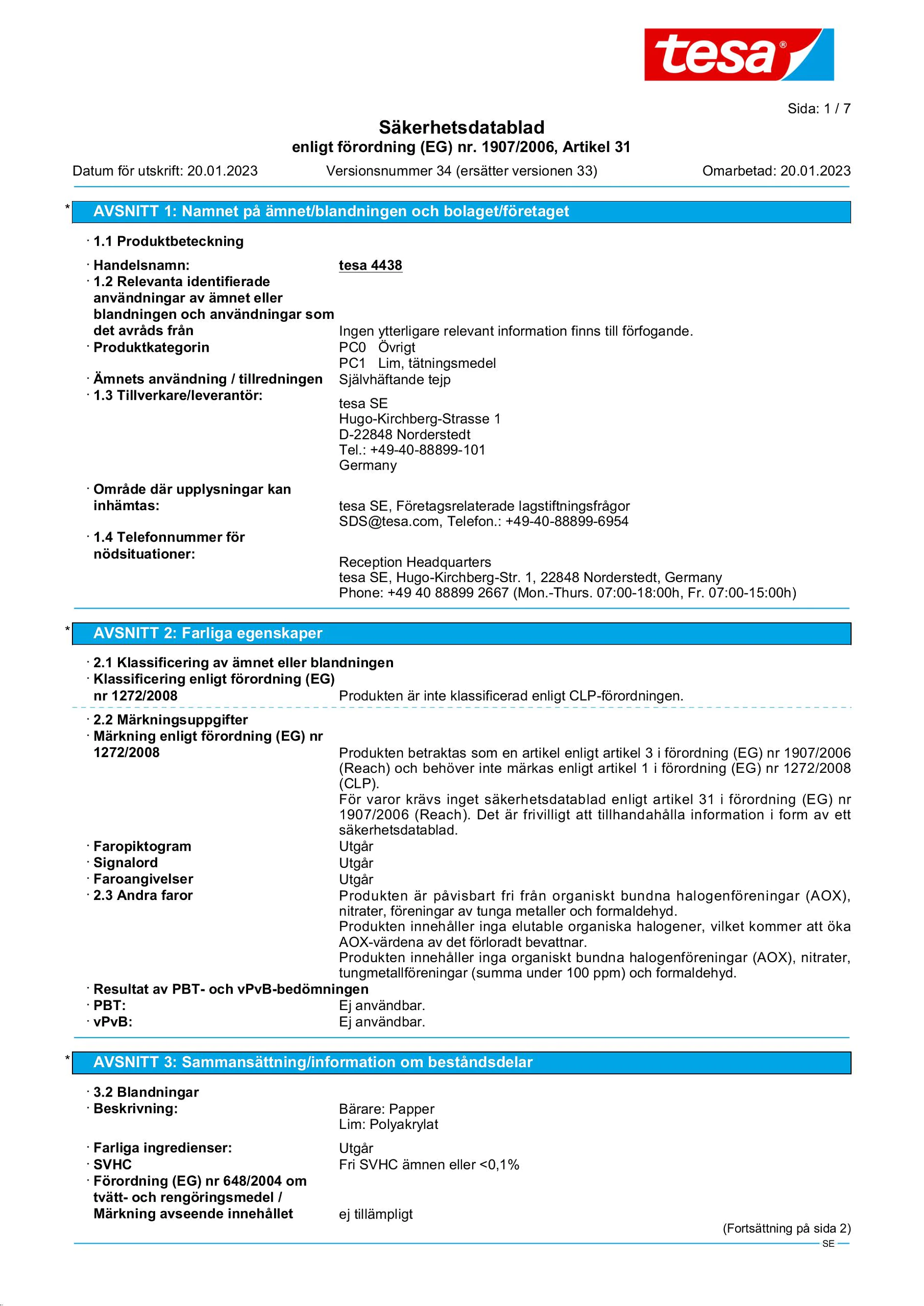 Safety data sheet_tesa® 04438_sv-SE_v34