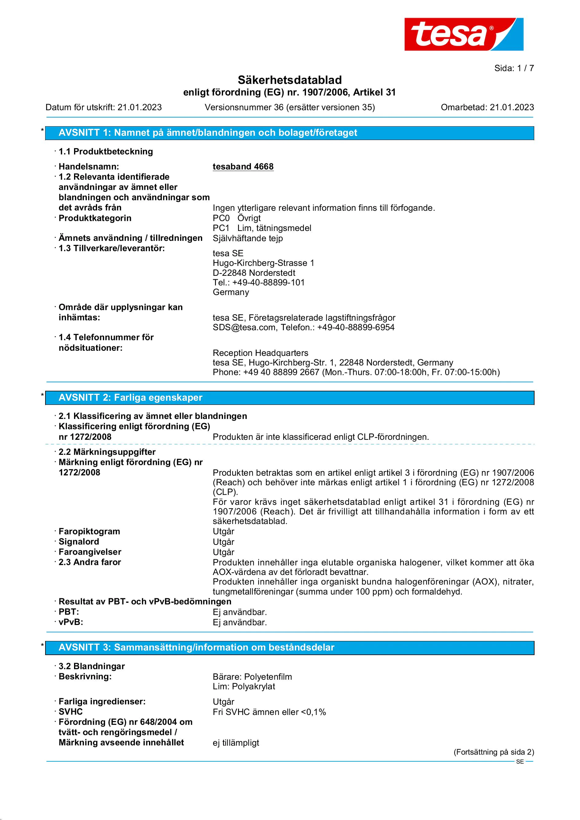 Safety data sheet_tesa® Professional 04668_sv-SE_v36