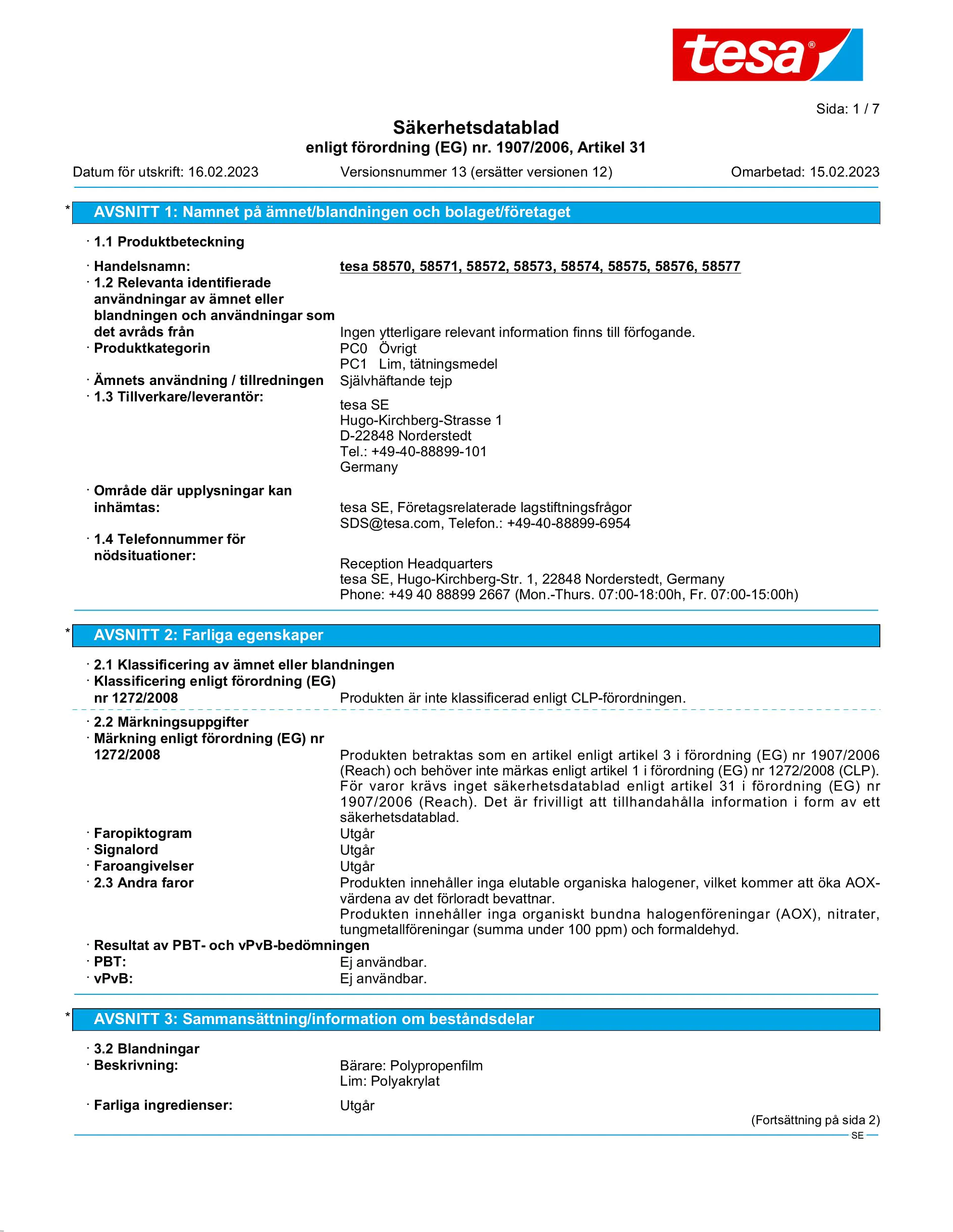 Safety data sheet_tesapack® 58572_sv-SE_v13