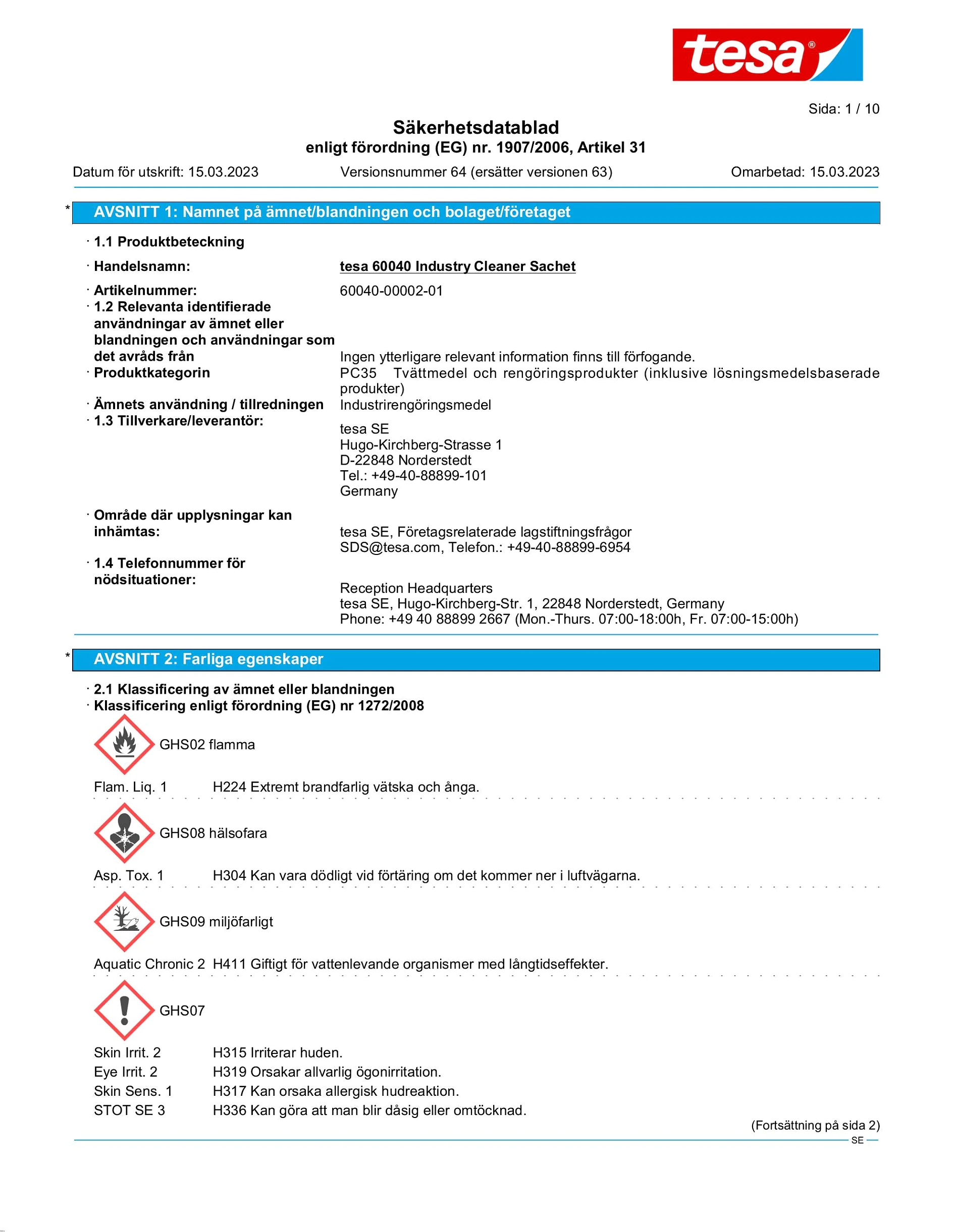 Safety data sheet_tesa® 60040_sv-SE_v64