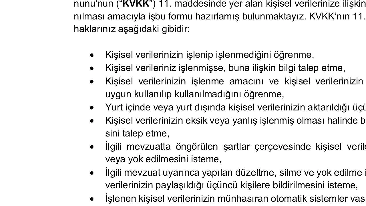 İlgili Kişi Başvuru Formu