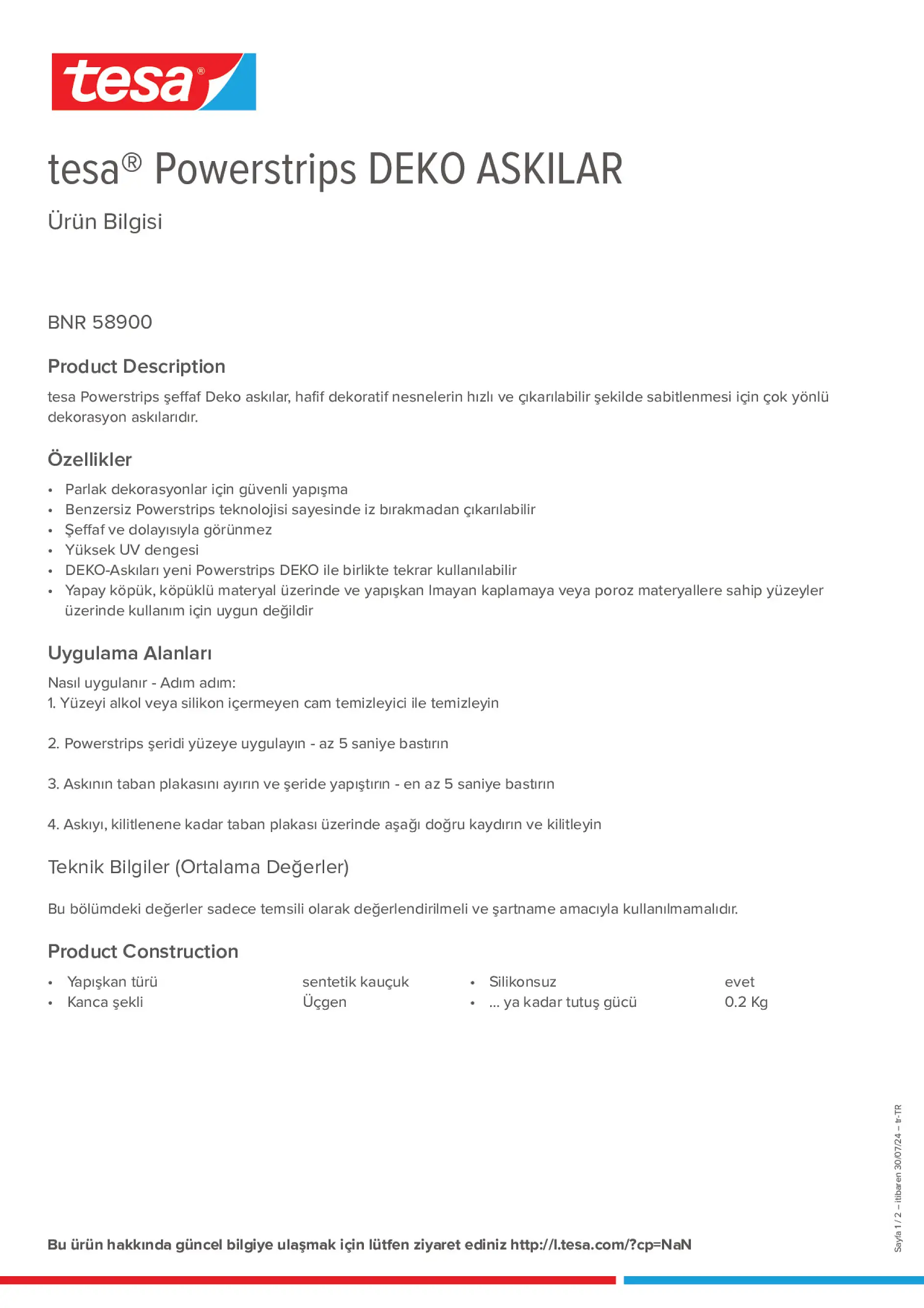 Product information_tesa® Powerstrips 58900_tr-TR