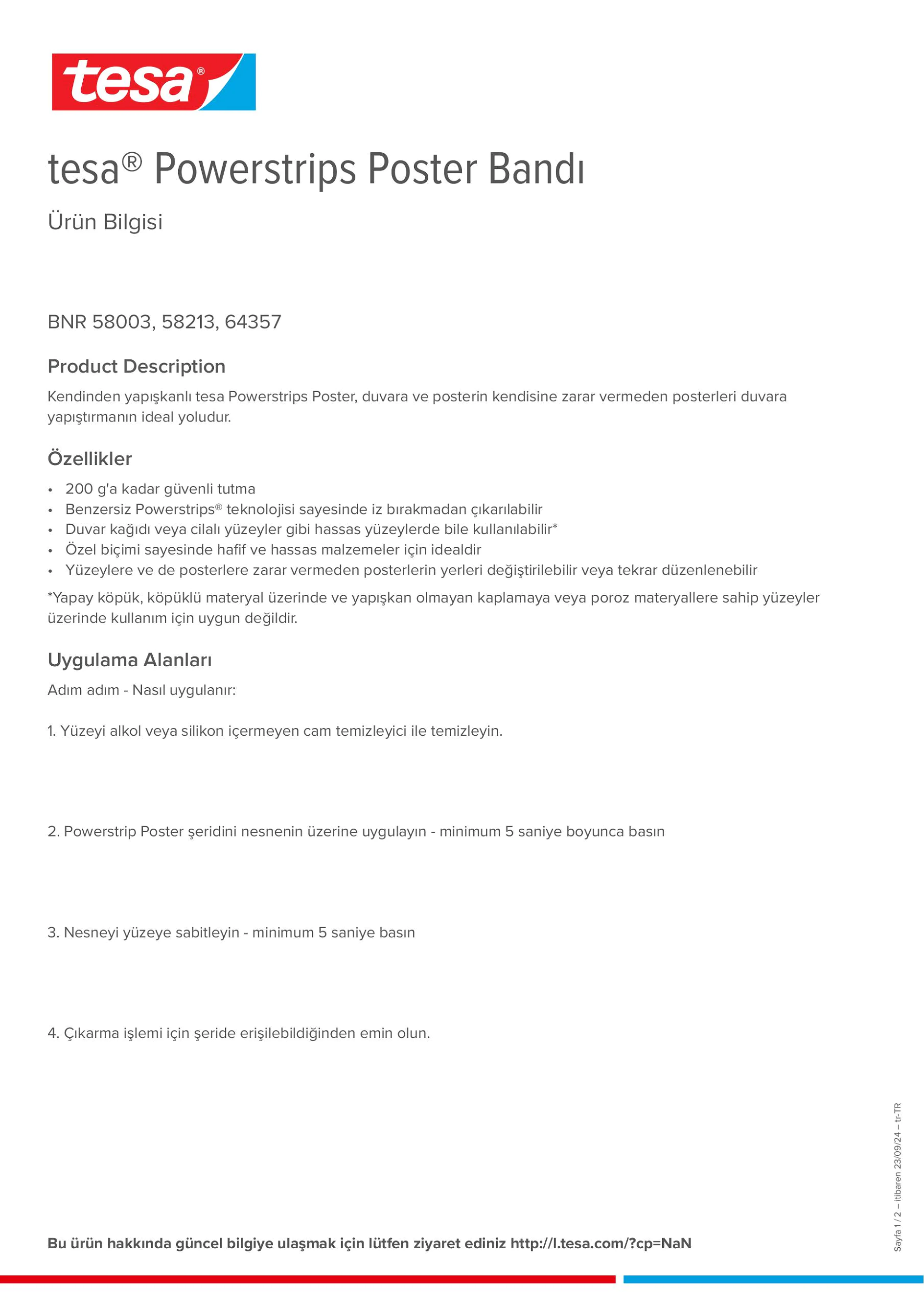 Product information_tesa® Powerstrips 58003_tr-TR