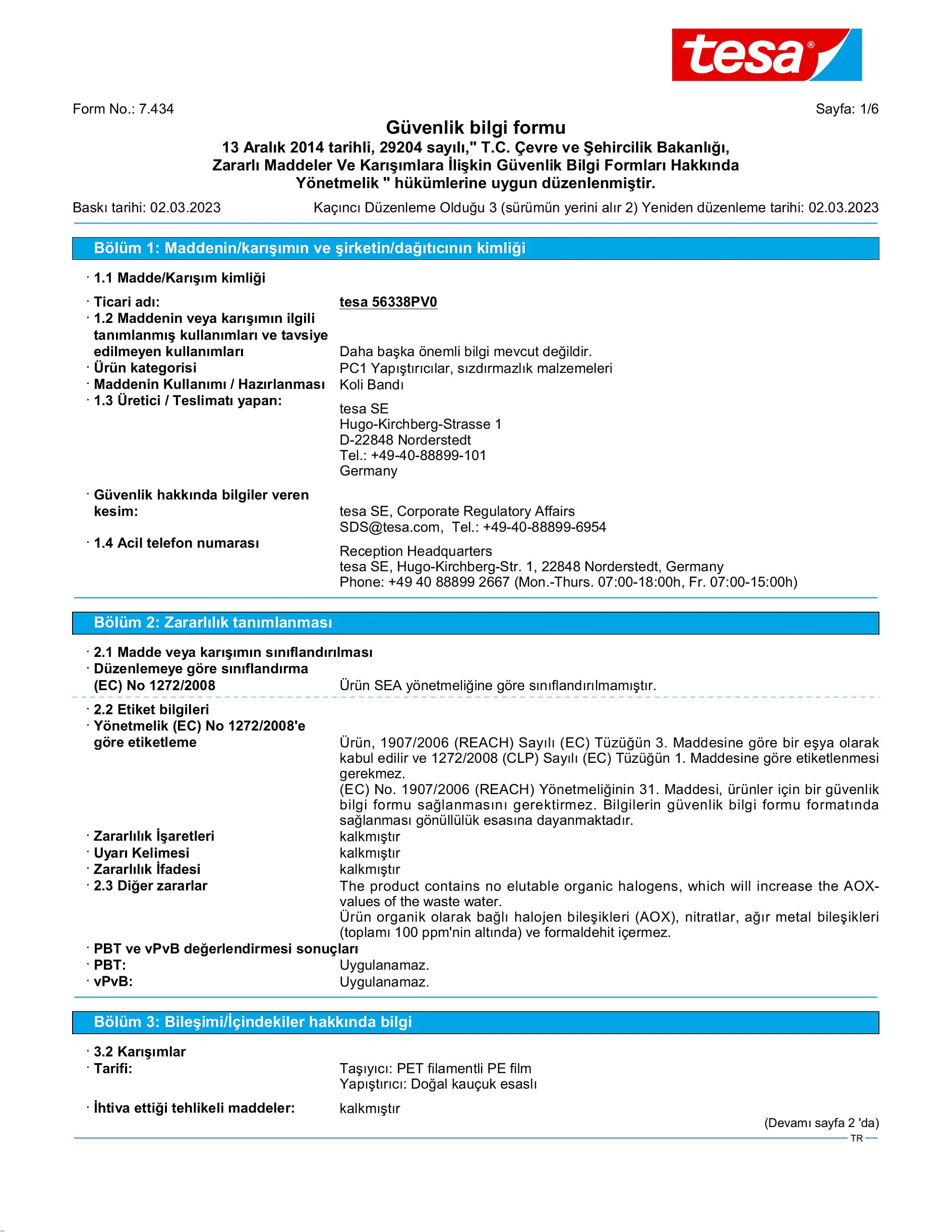 Safety data sheet_tesa® extra Power 56348_tr-TR_v3