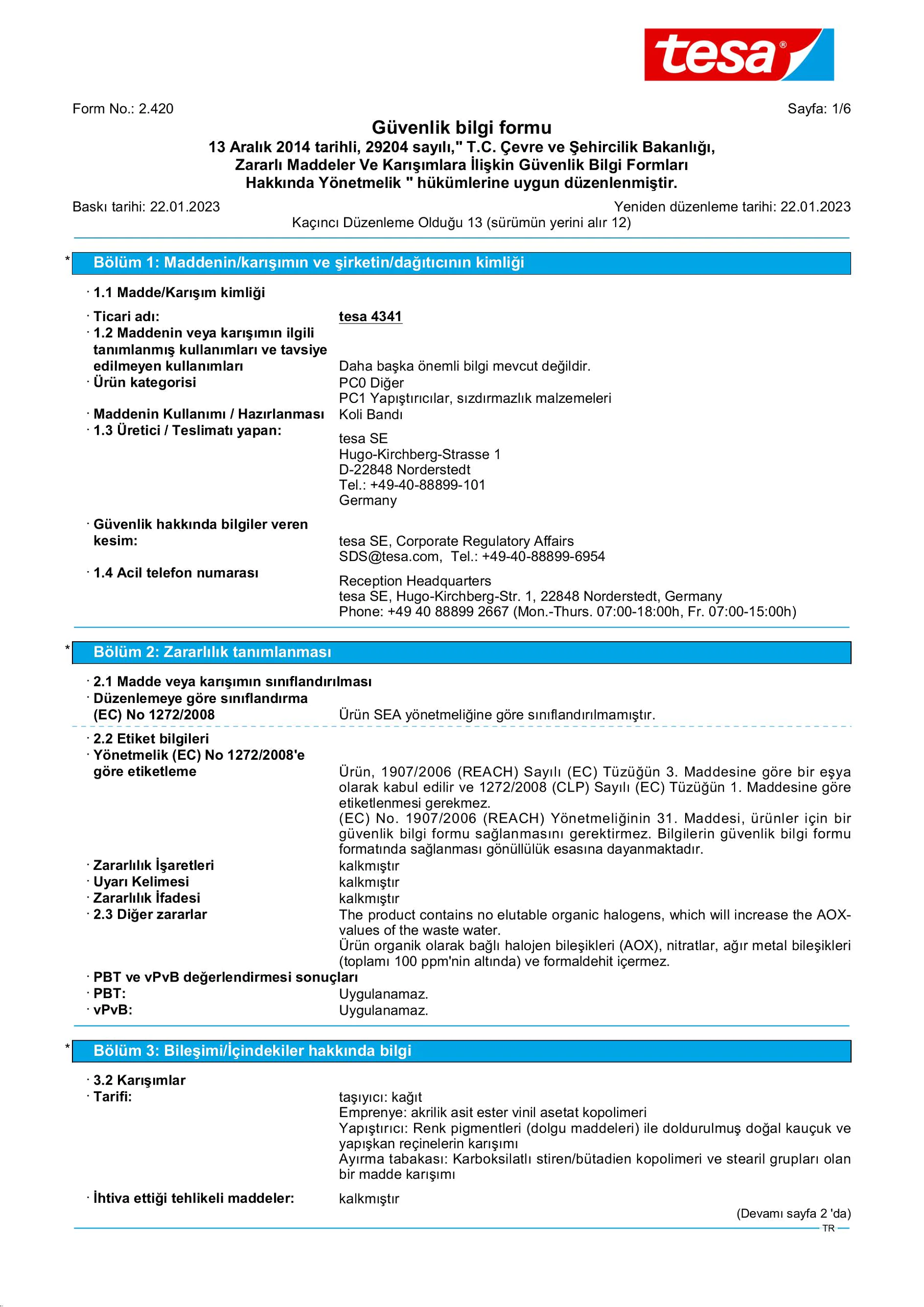 Safety data sheet_tesa® 4341_tr-TR_v13