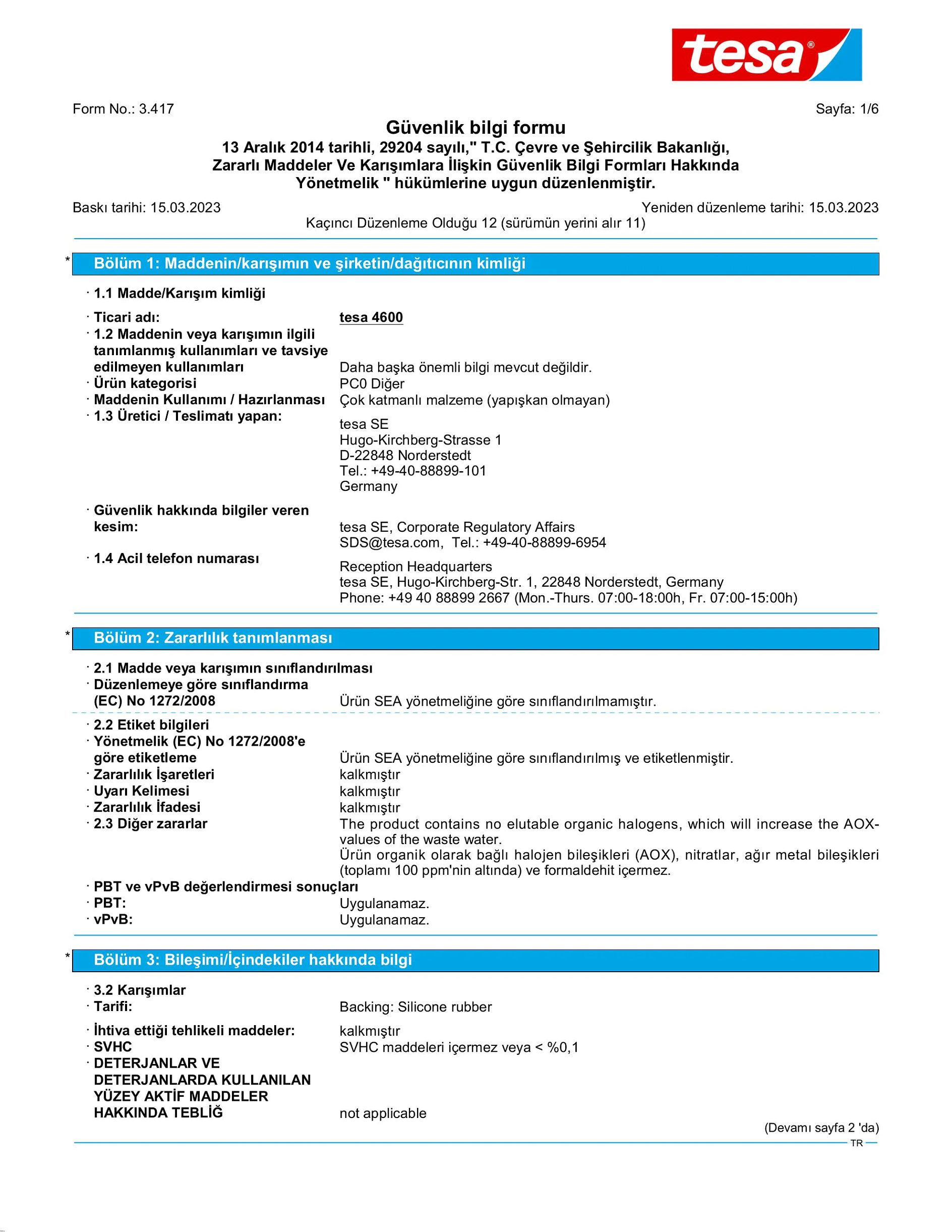 Safety data sheet_tesa® Professional 04600_tr-TR_v12