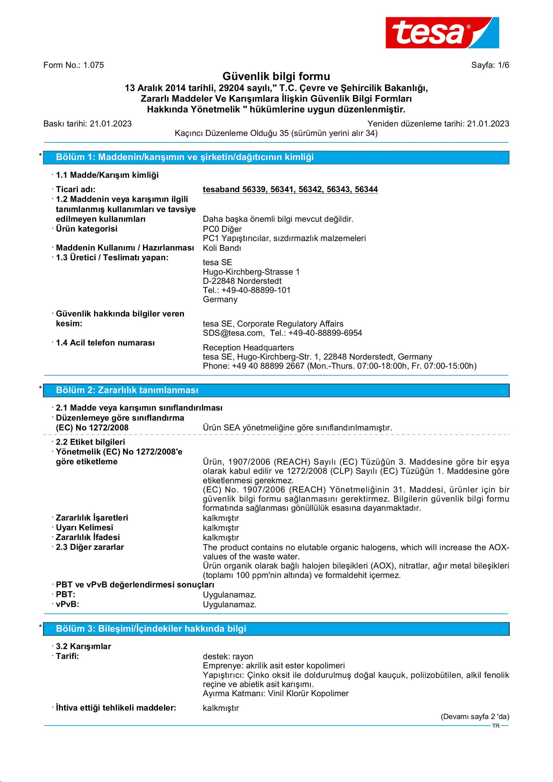 Safety data sheet_tesa® extra Power 56339_tr-TR_v35