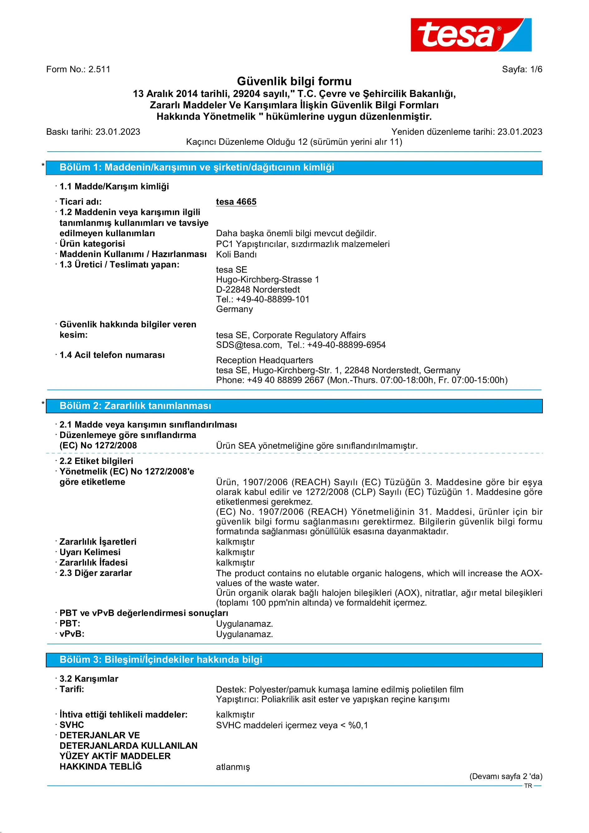 Safety data sheet_tesa® Professional 04665_tr-TR_v12