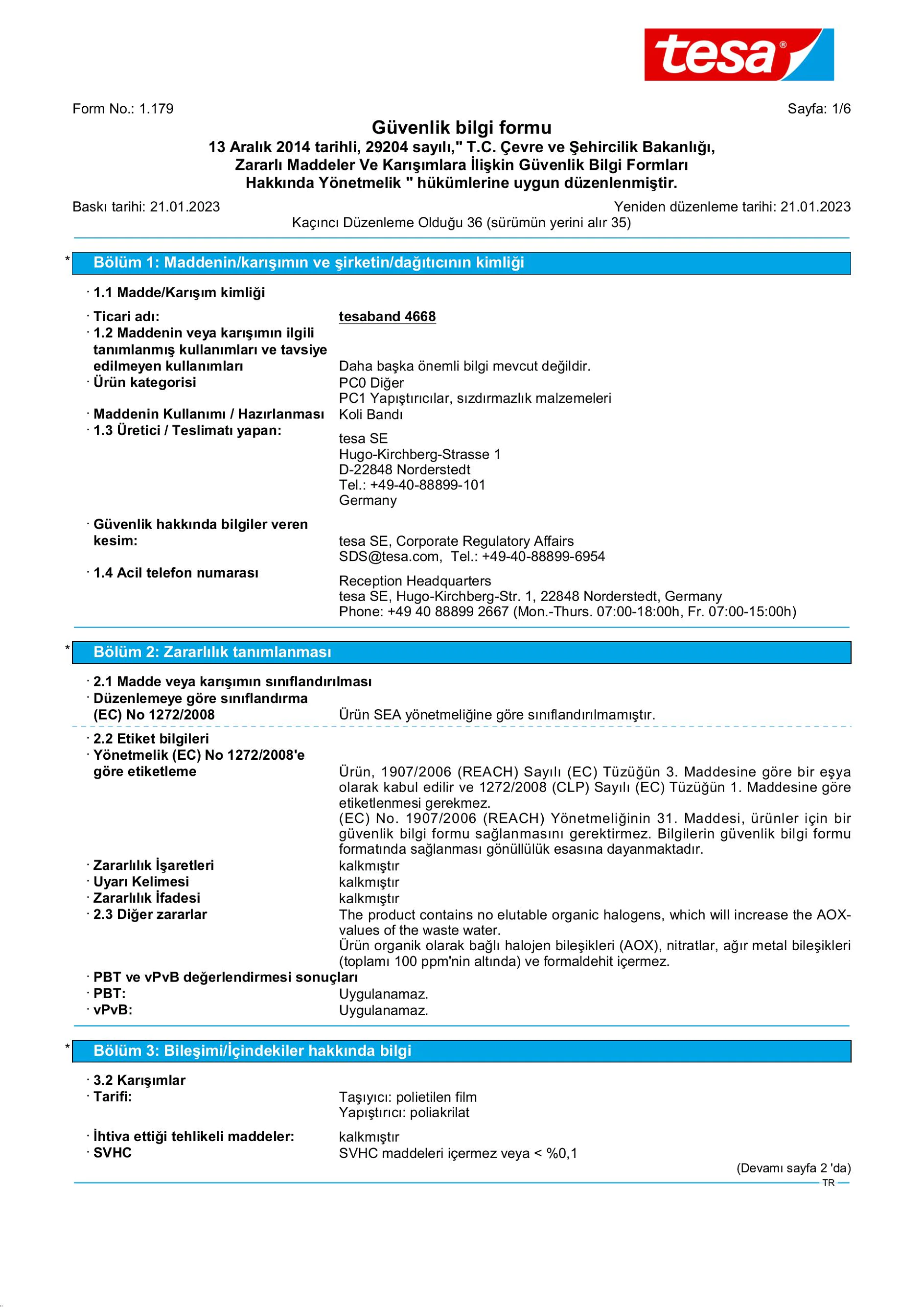 Safety data sheet_tesa® Professional 04668_tr-TR_v36