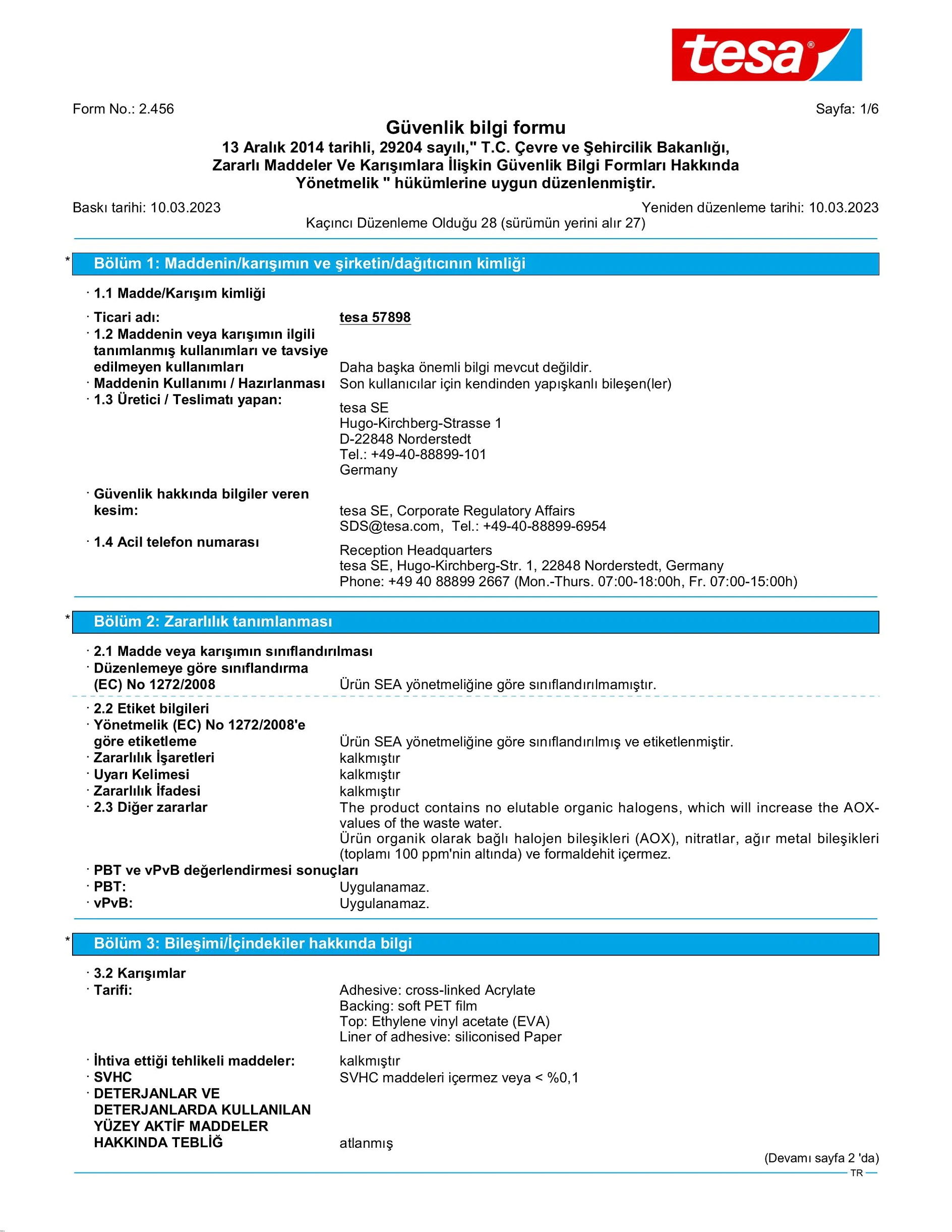 Safety data sheet_tesa® Protect 57706_tr-TR_v28