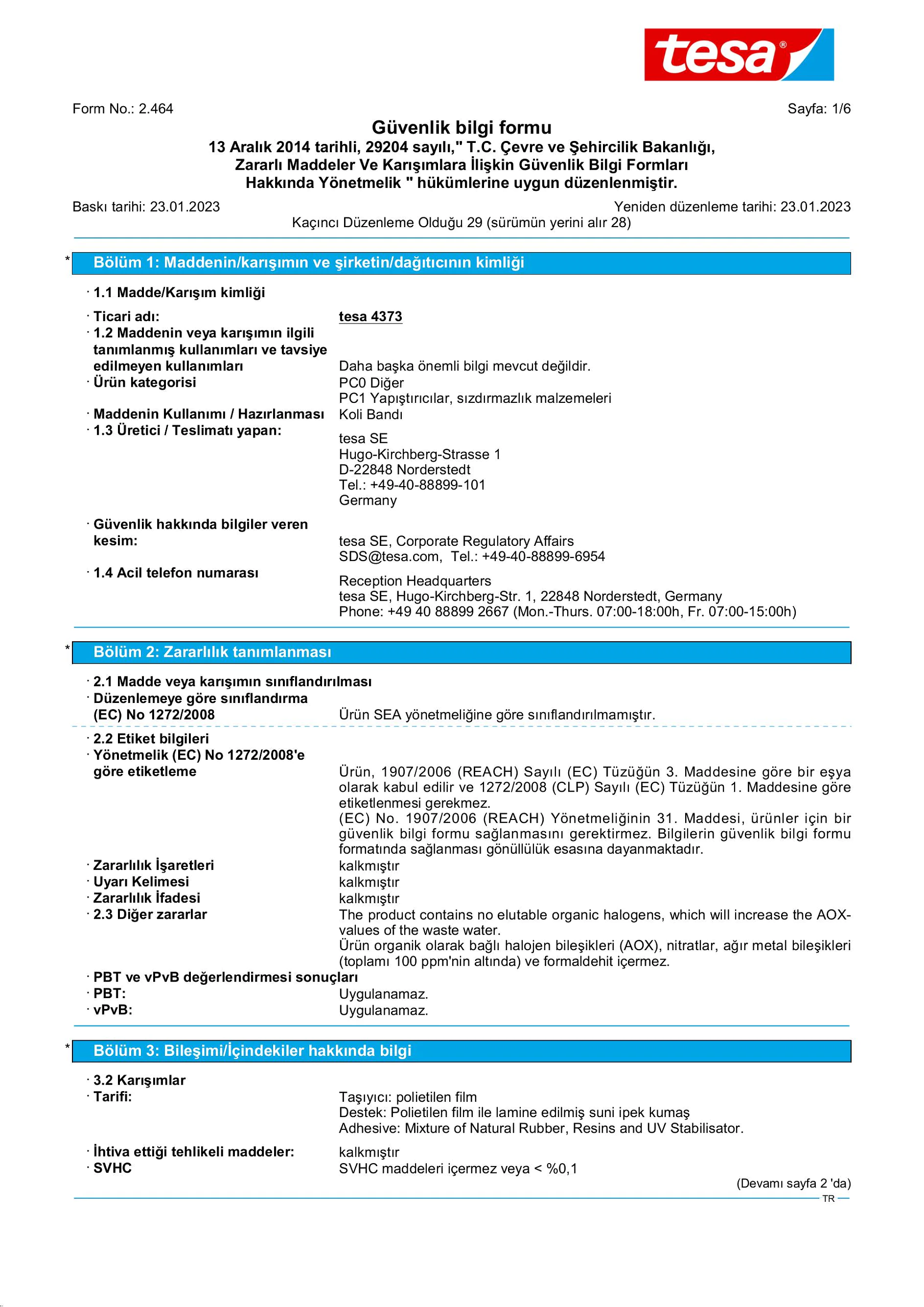 Safety data sheet_tesa® Professional 04373_tr-TR_v29