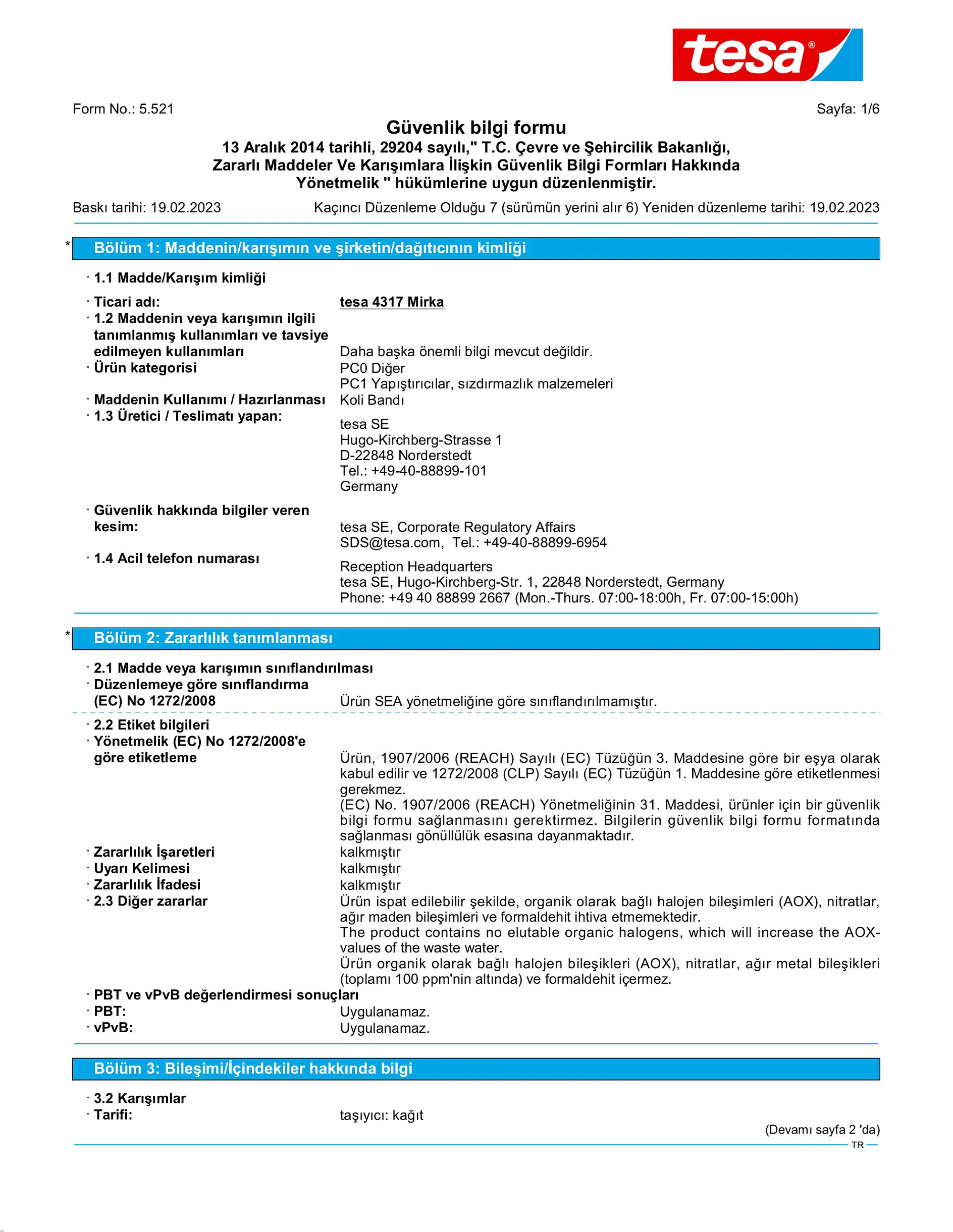 Safety data sheet_tesa® 04317_tr-TR_v7