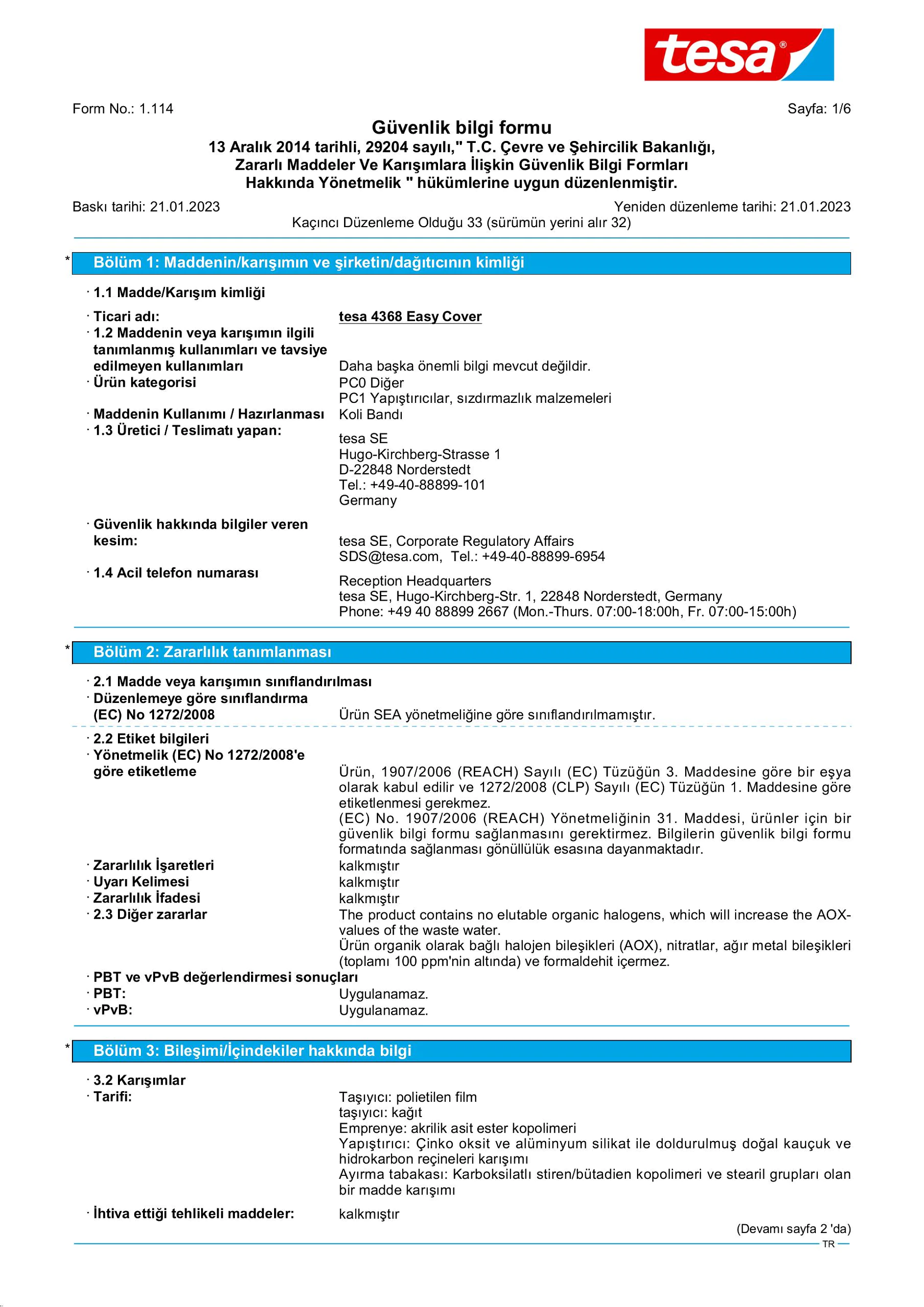 Safety data sheet_tesa® Professional 04368_tr-TR_v33