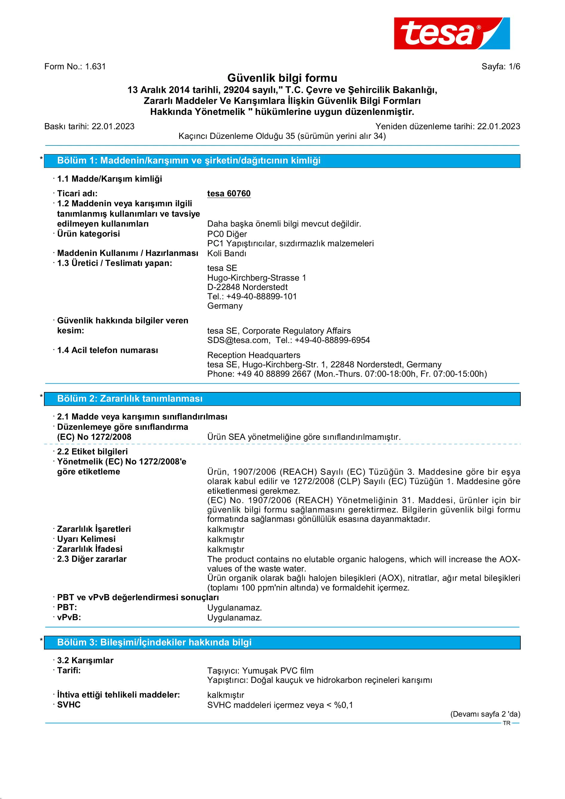 Safety data sheet_tesa® Professional 60760_tr-TR_v35